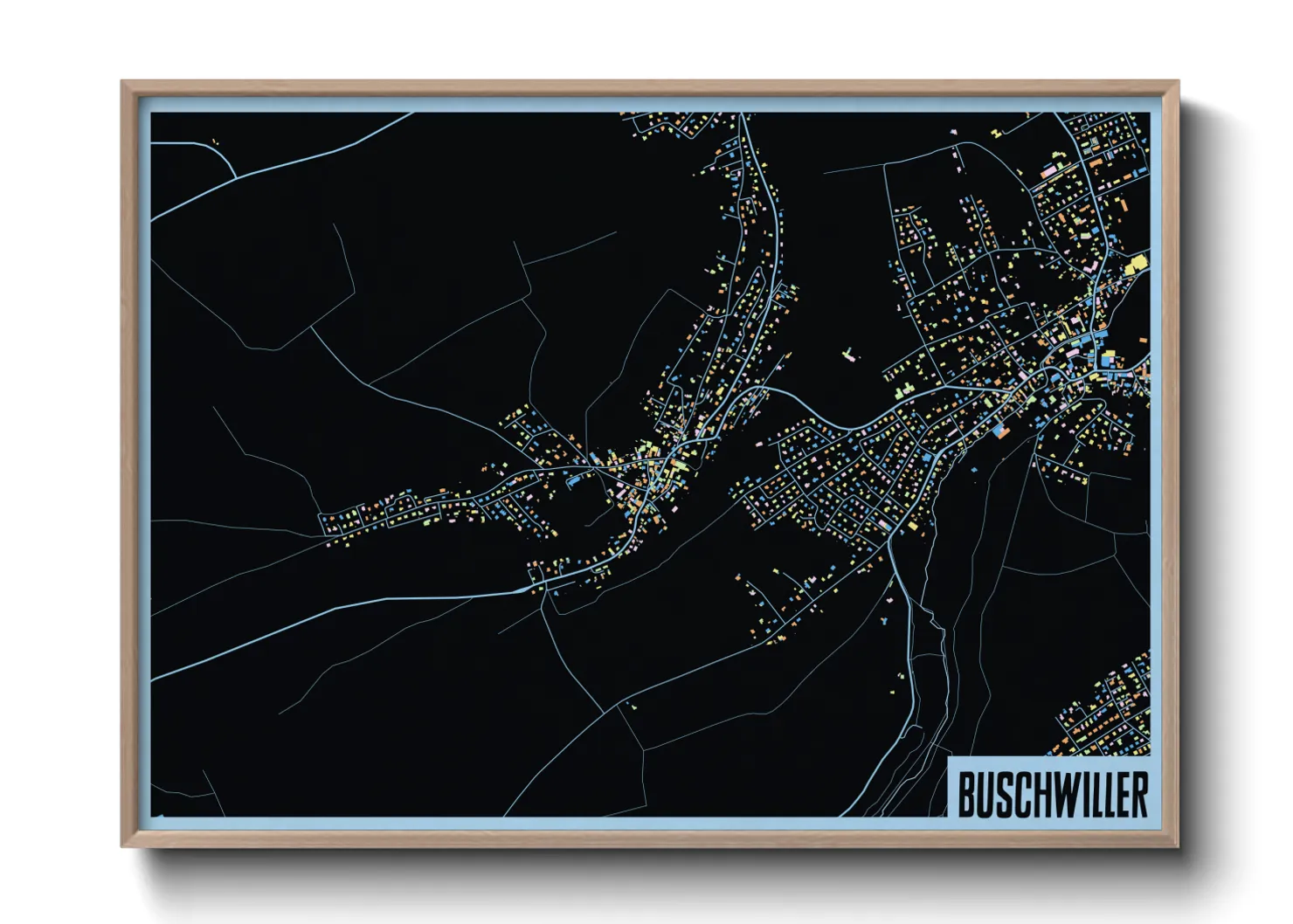 Une affiche de carte sur Buschwiller