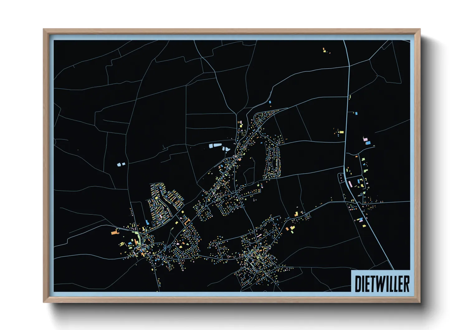 Une affiche de carte sur Dietwiller