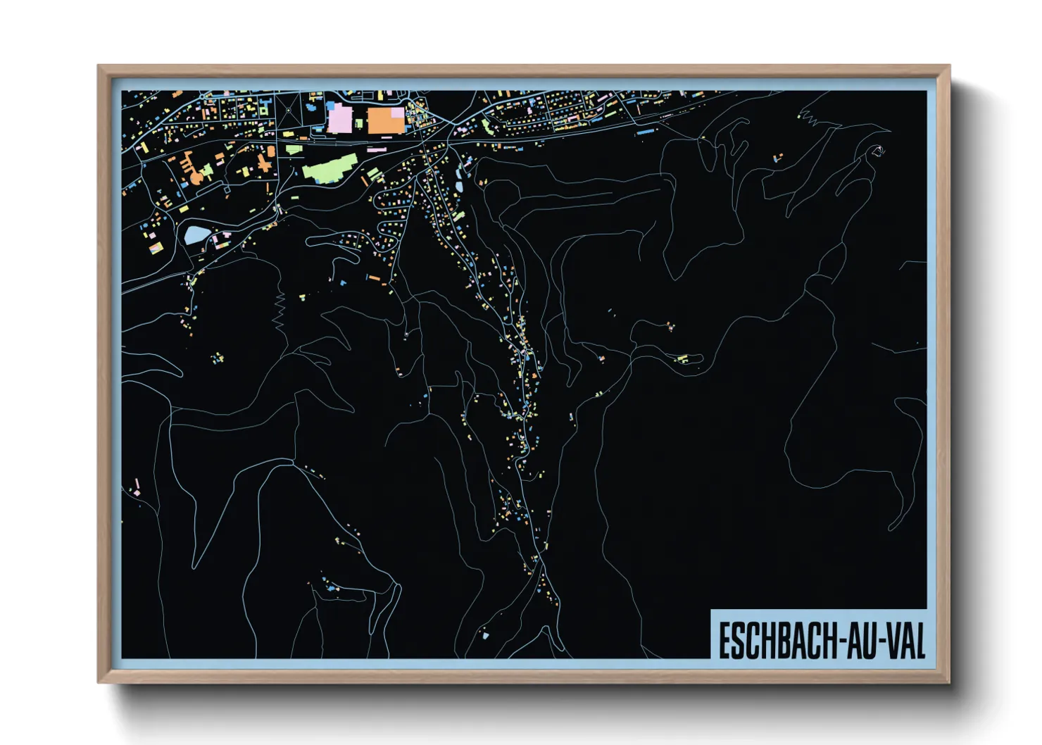 Une affiche de carte sur Eschbach-au-Val