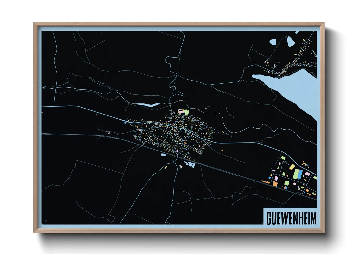Une affiche de carte sur Guewenheim