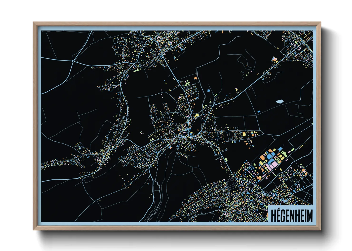 Une affiche de carte sur Hégenheim