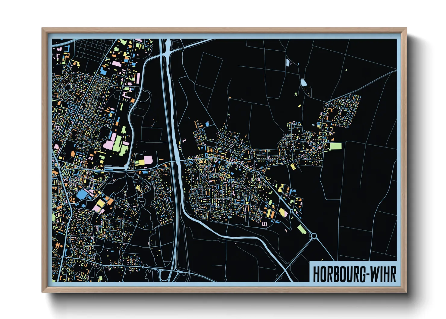 Une affiche de carte sur Horbourg-Wihr