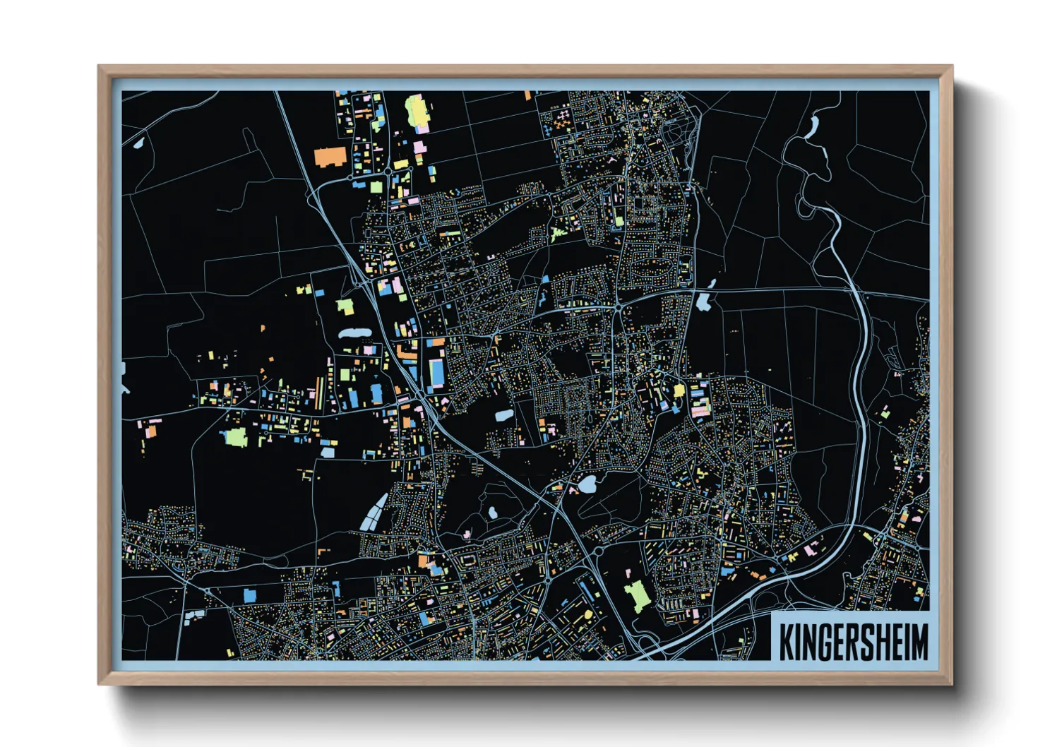 Une affiche de carte sur Kingersheim