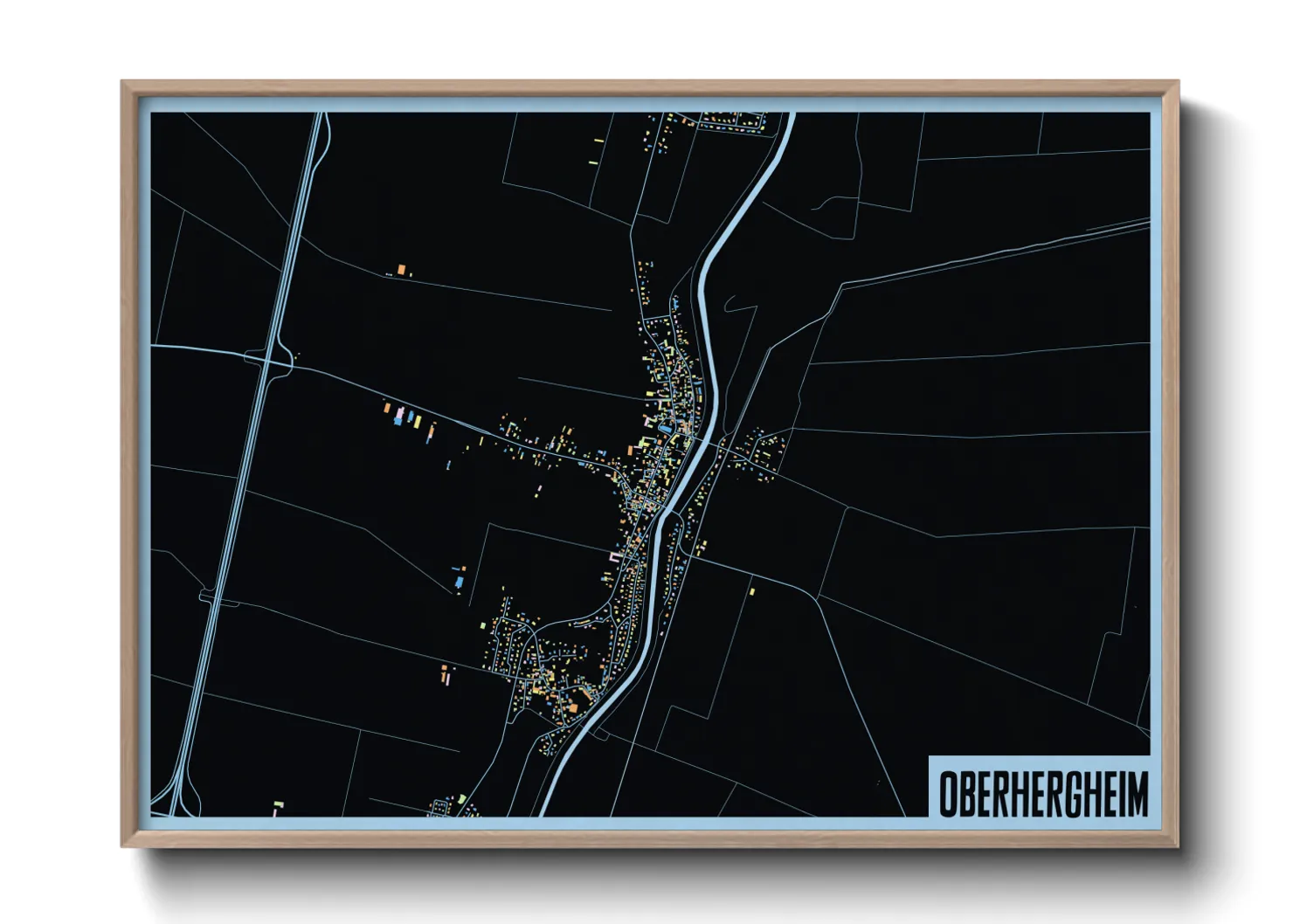 Une affiche de carte sur Oberhergheim