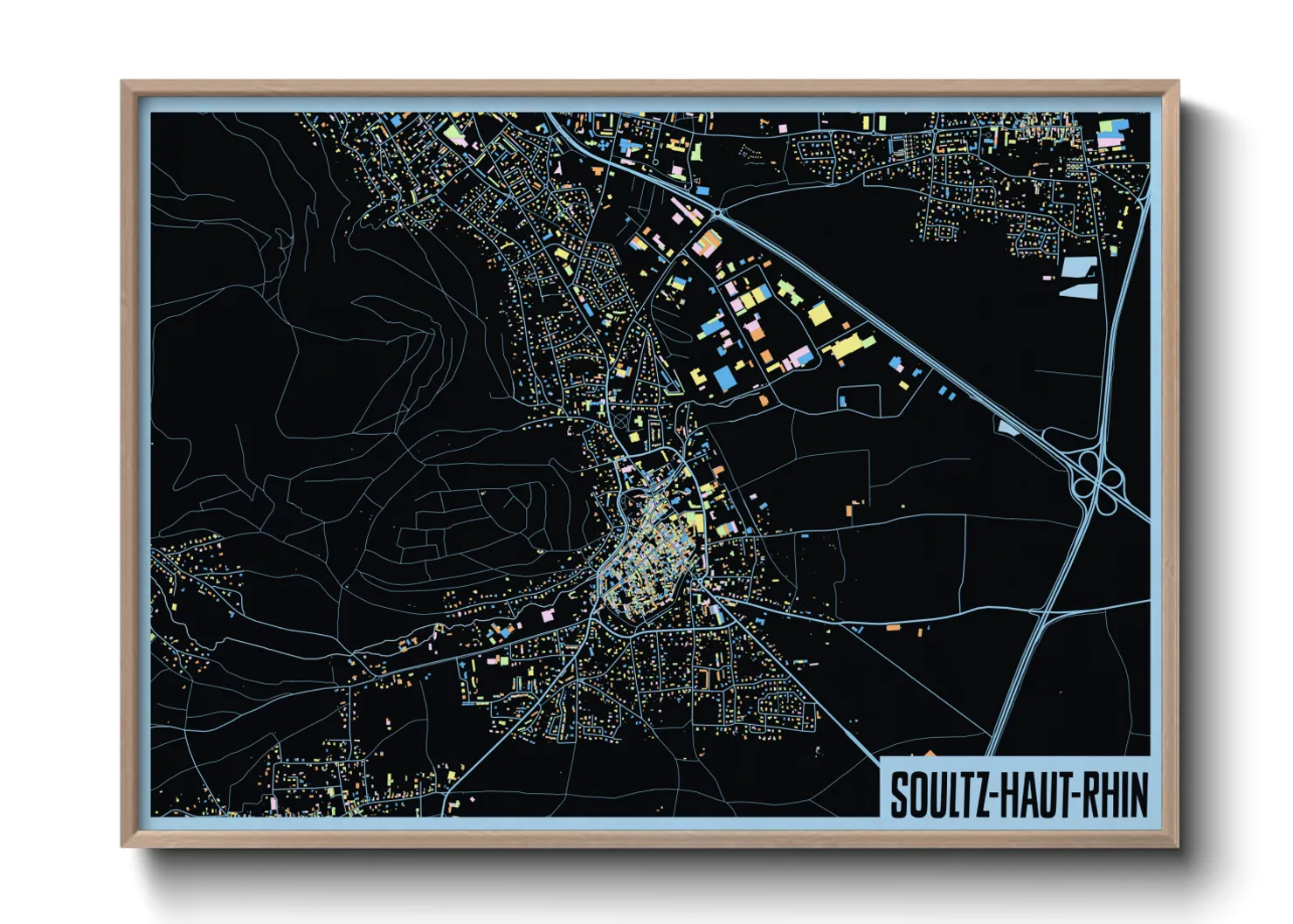 Une affiche de carte sur Soultz-Haut-Rhin