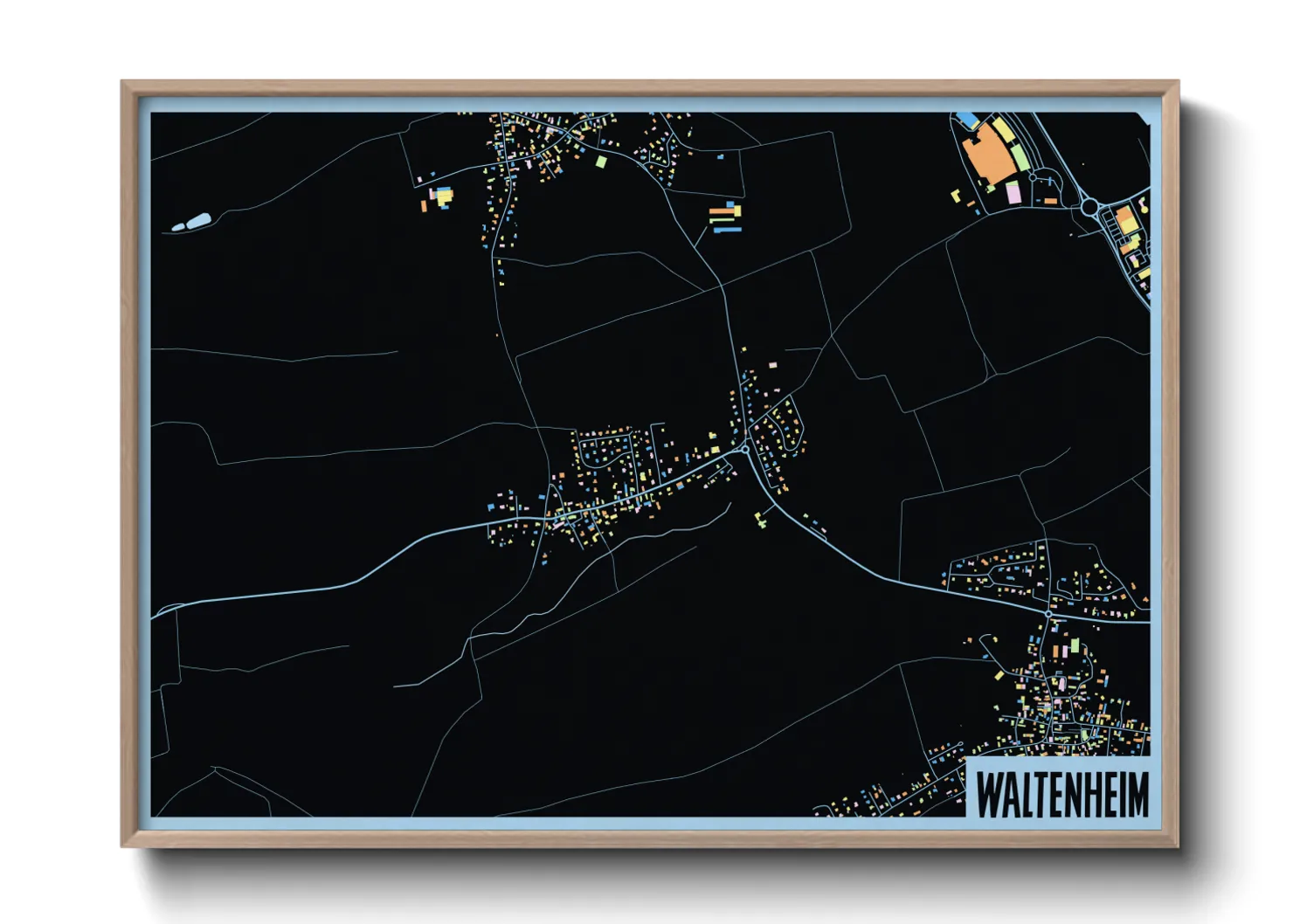 Une affiche de carte sur Waltenheim