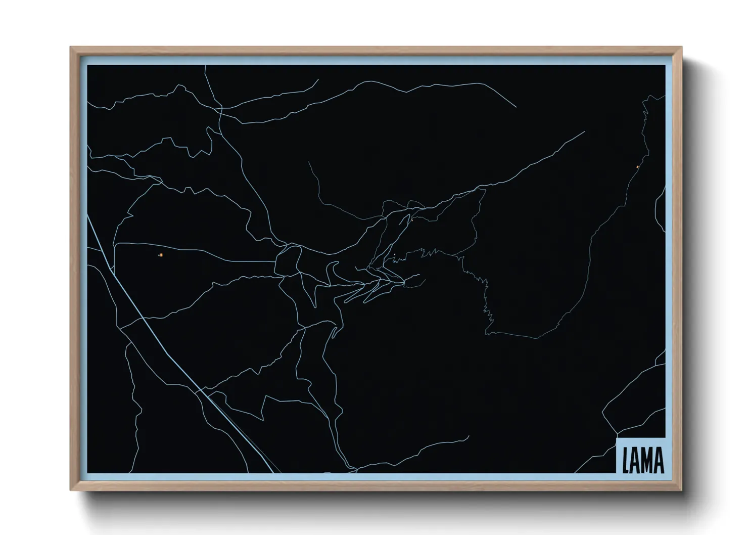 Une affiche de carte sur Lama