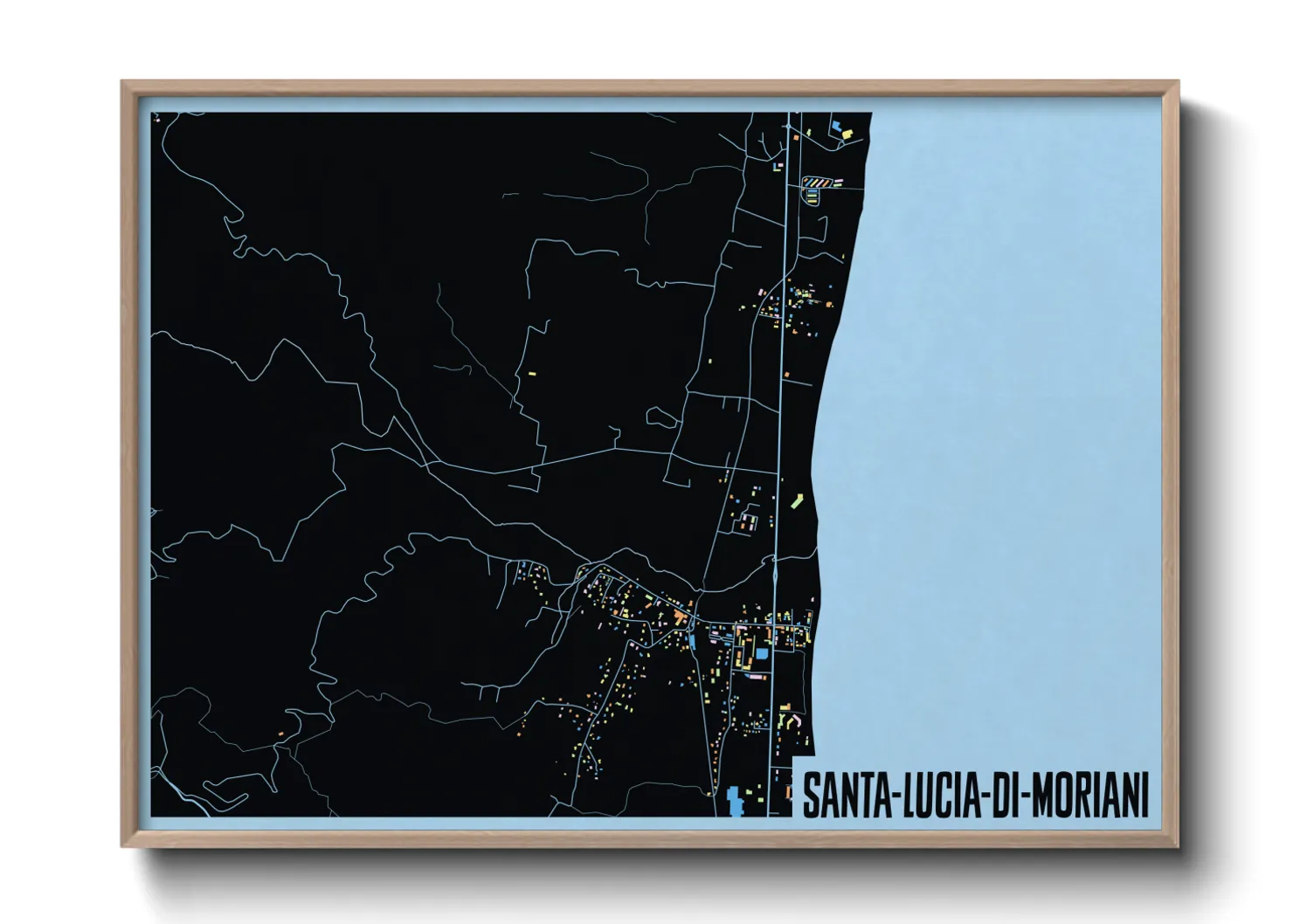 Une affiche de carte sur Santa-Lucia-di-Moriani