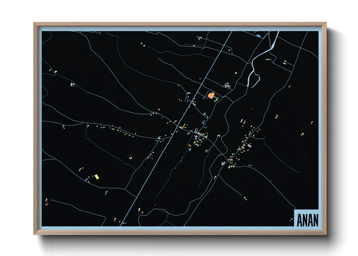 Une affiche de carte sur Anan