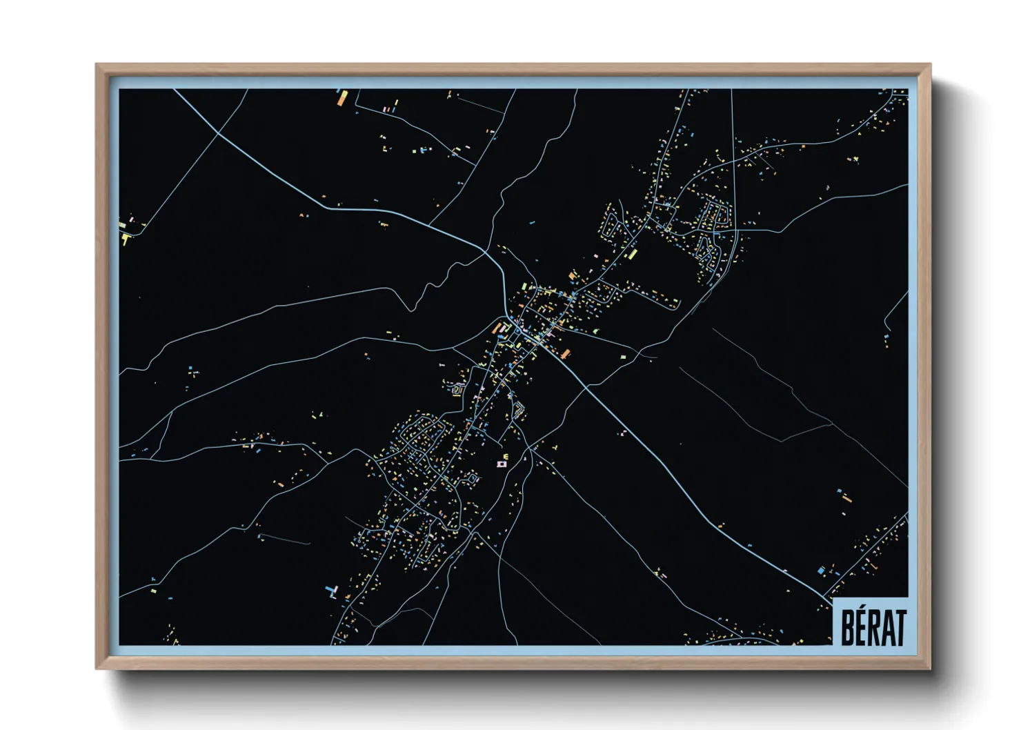 Une affiche de carte sur Bérat