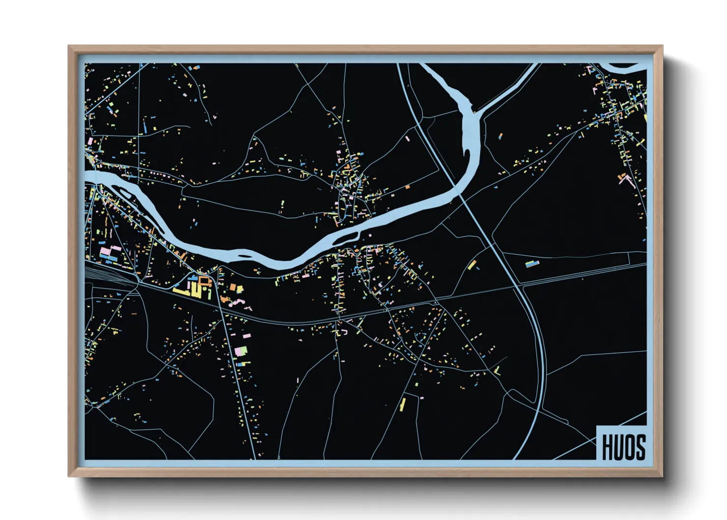 Une affiche de carte sur Huos