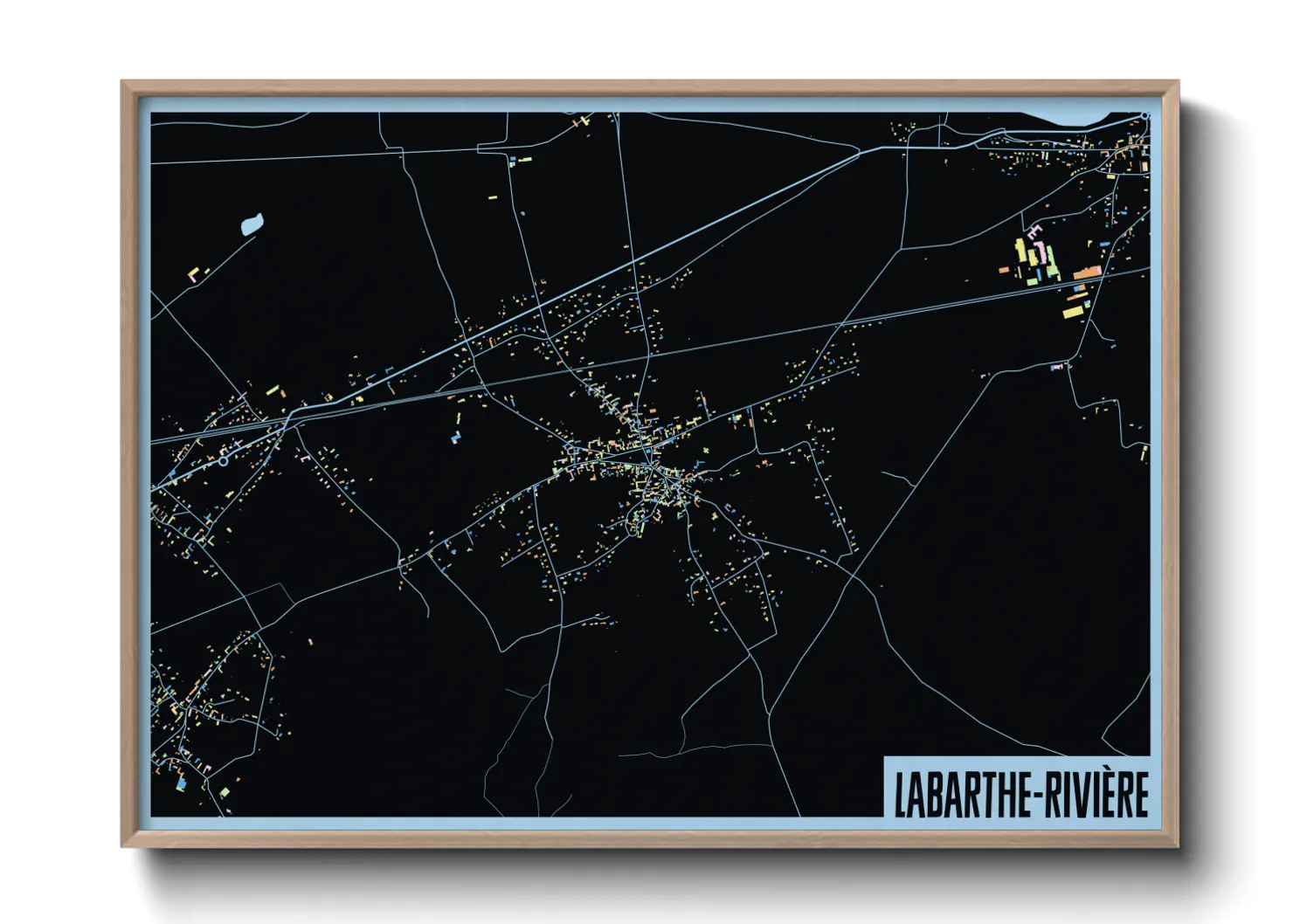 Une affiche de carte sur Labarthe-Rivière