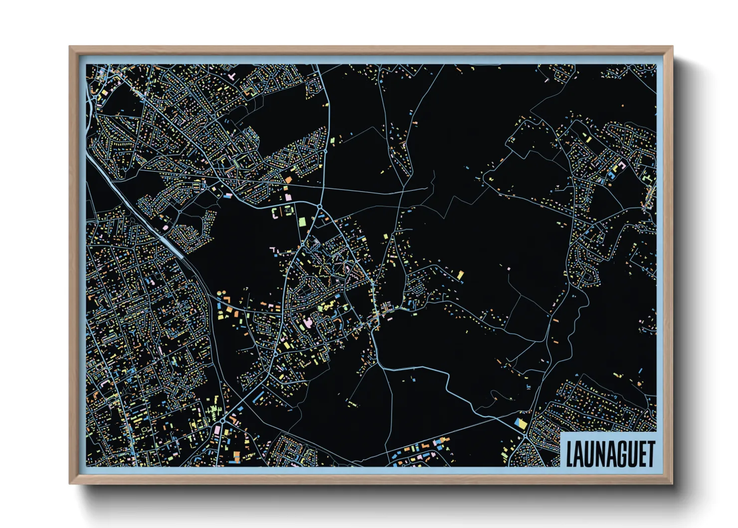Une affiche de carte sur Launaguet