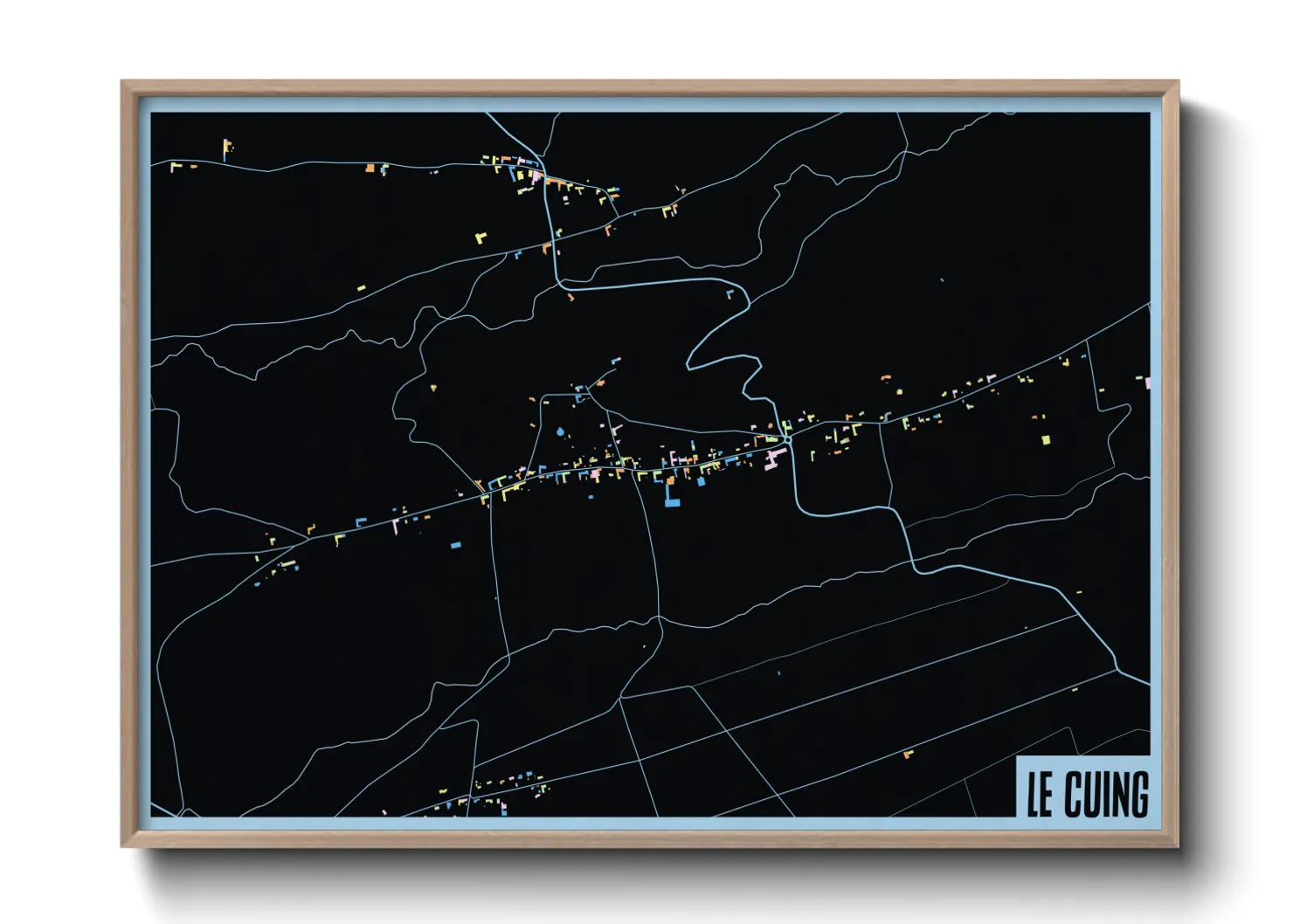 Une affiche de carte sur Le Cuing