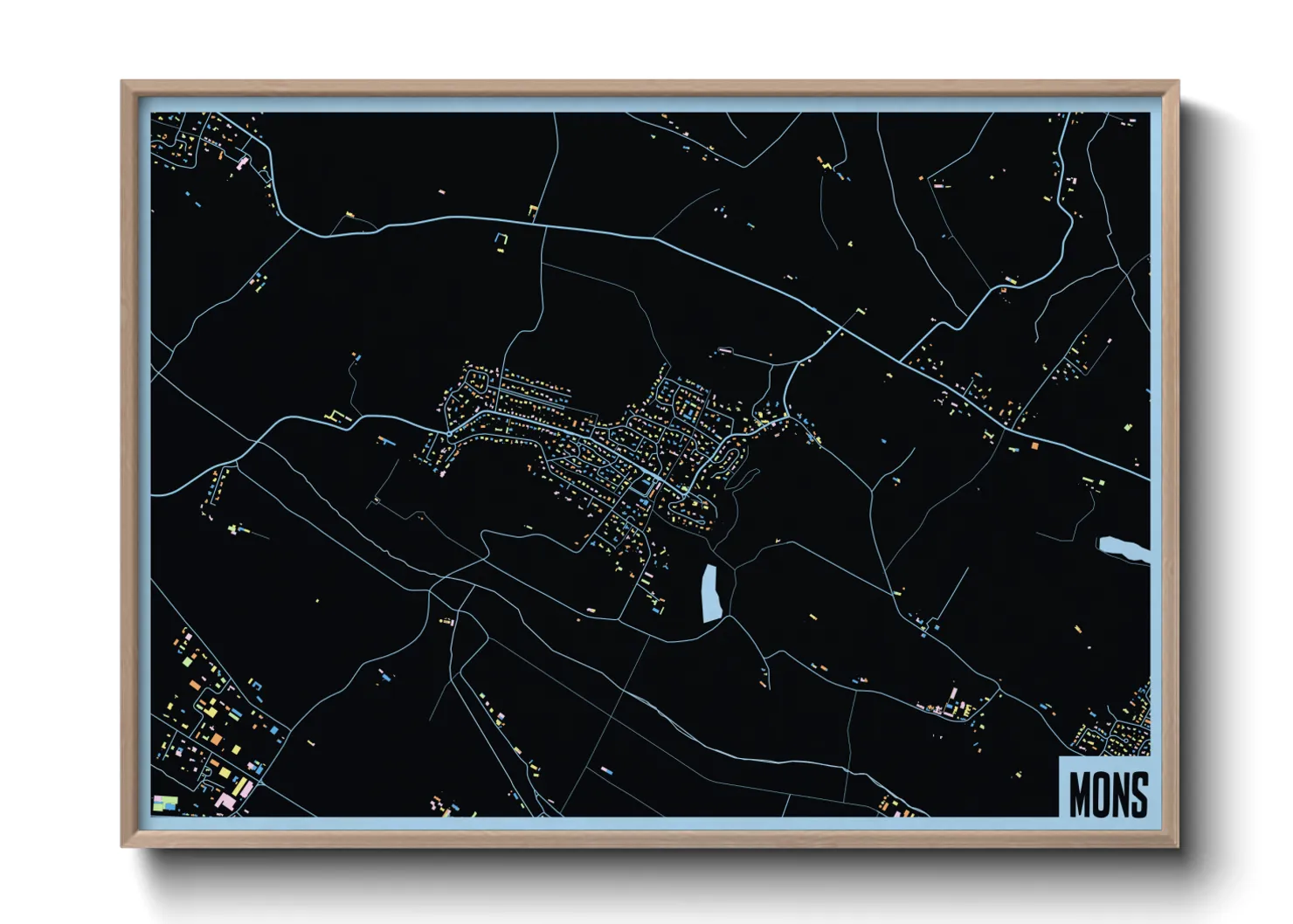 Une affiche de carte sur Mons