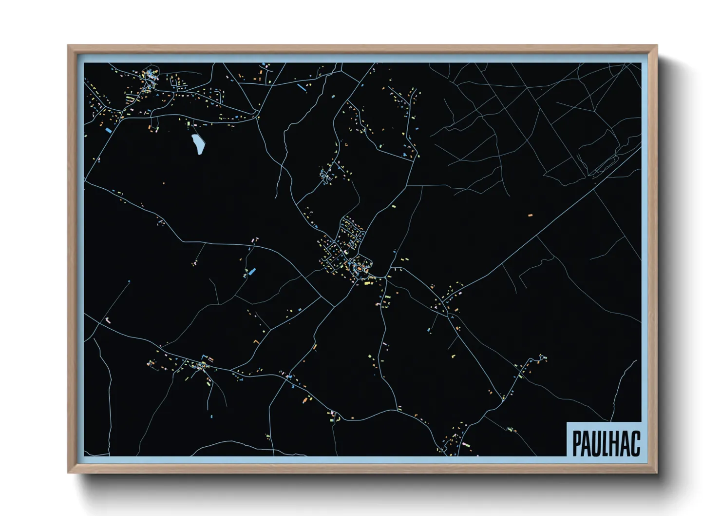 Une affiche de carte sur Paulhac