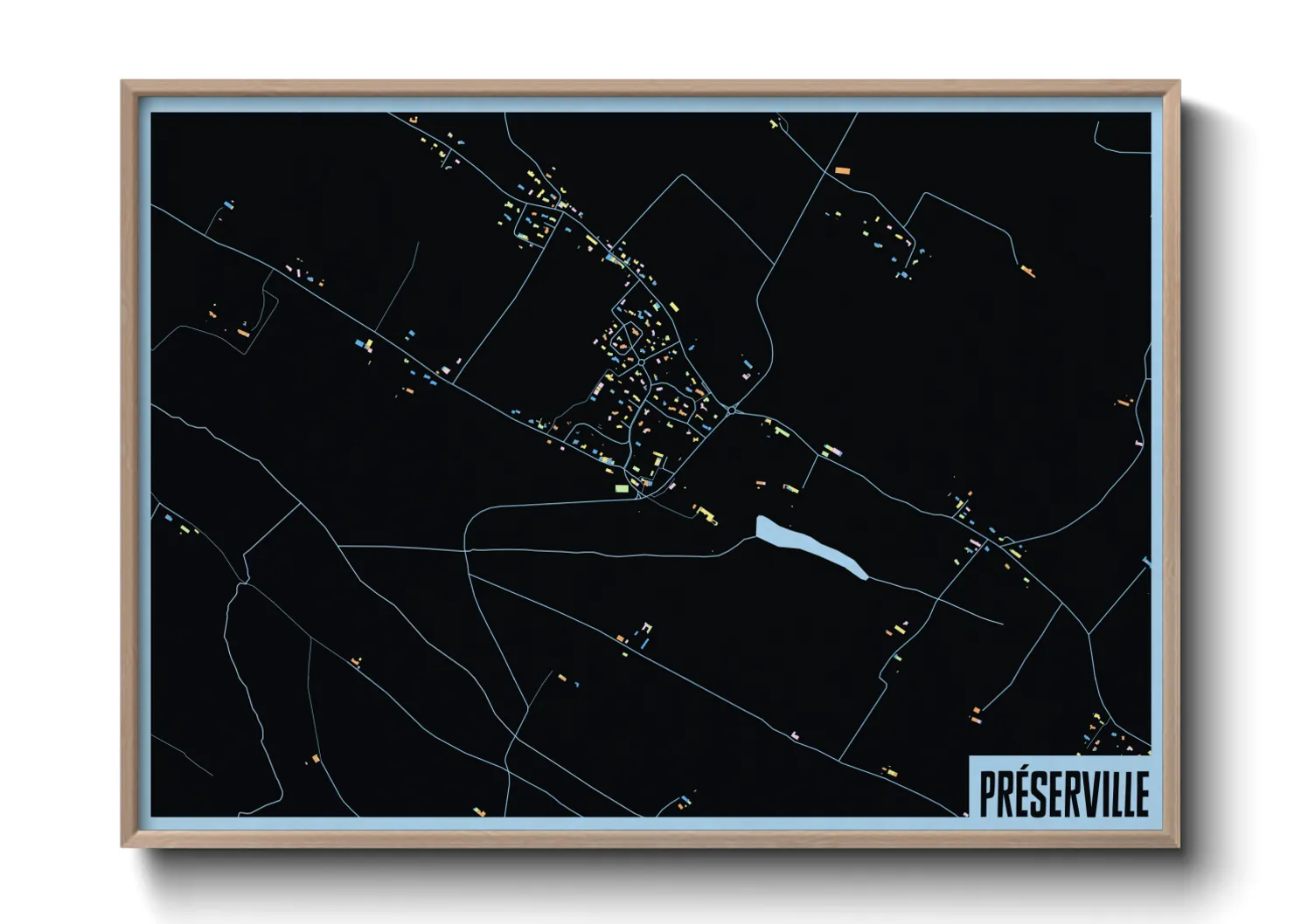 Une affiche de carte sur Préserville