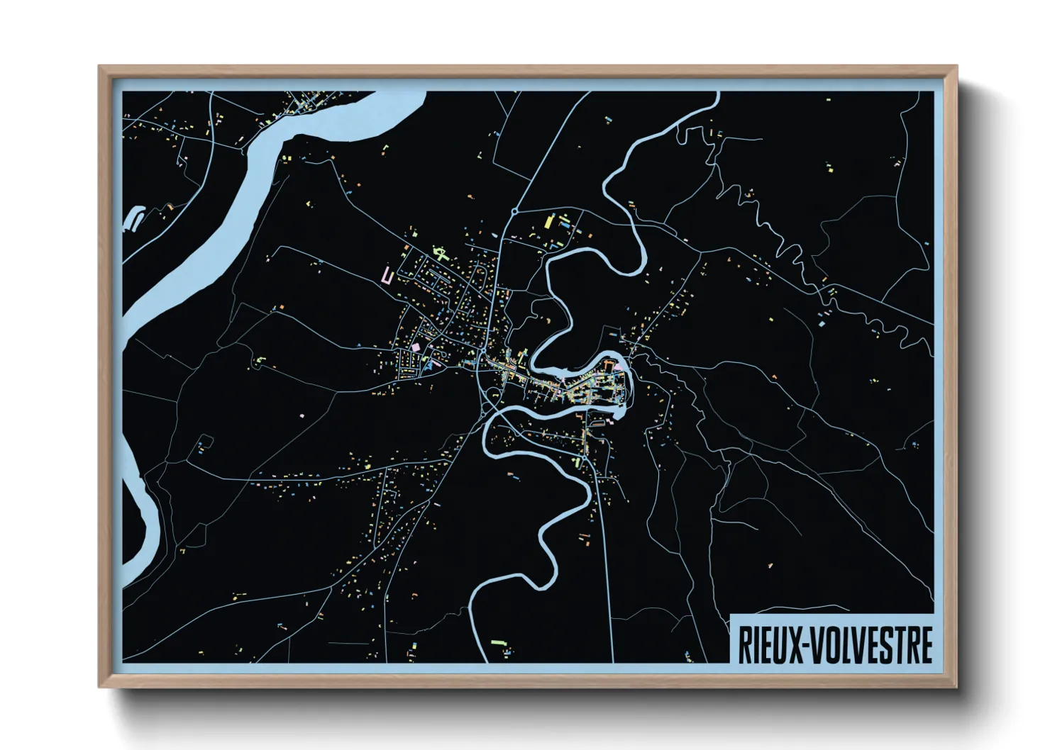 Une affiche de carte sur Rieux-Volvestre