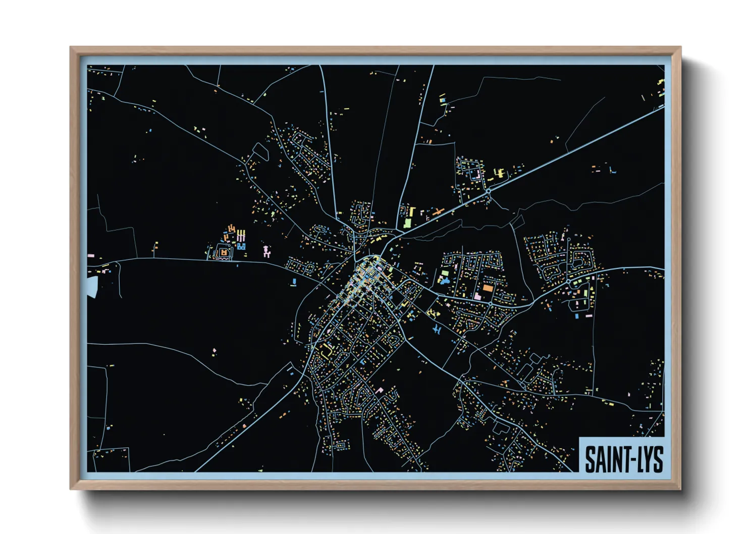 Une affiche de carte sur Saint-Lys