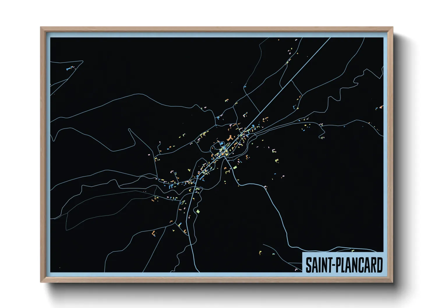 Une affiche de carte sur Saint-Plancard