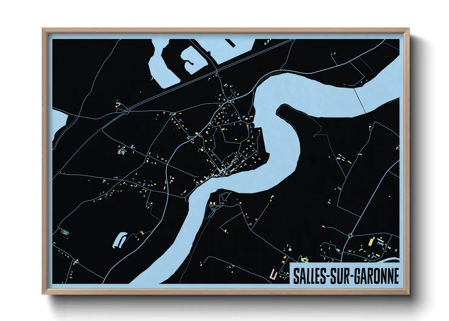 Une affiche de carte sur Salles-sur-Garonne
