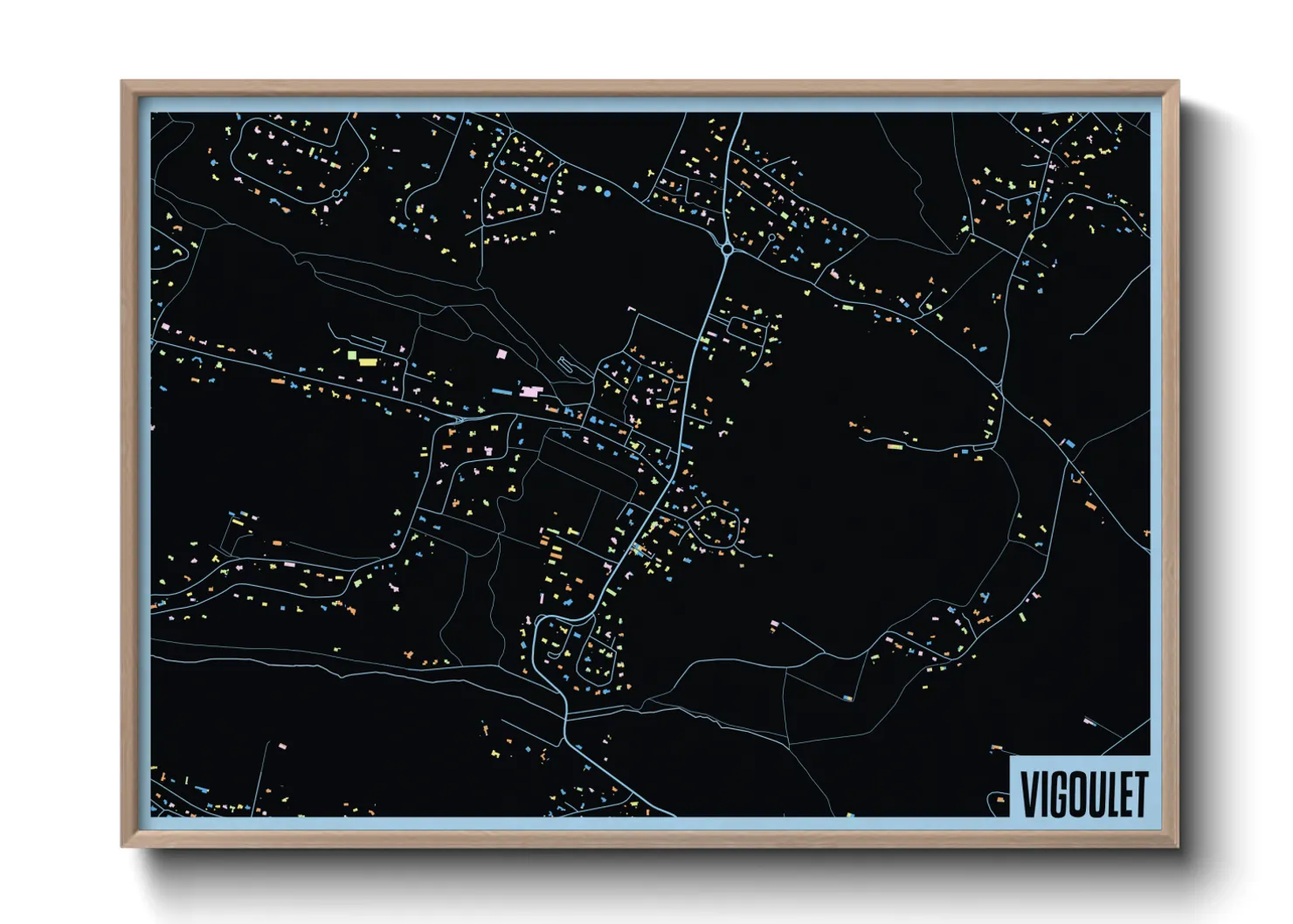 Une affiche de carte sur Vigoulet