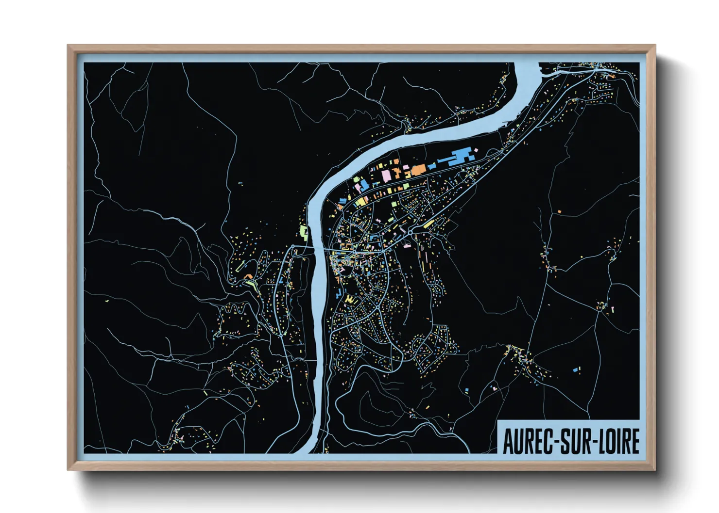 Une affiche de carte sur Aurec-sur-Loire