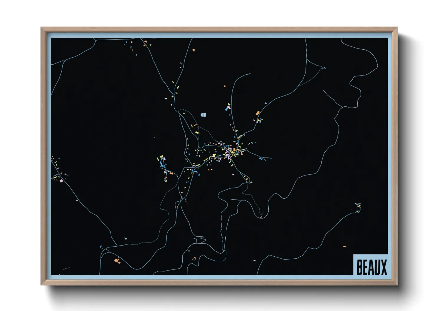 Une affiche de carte sur Beaux