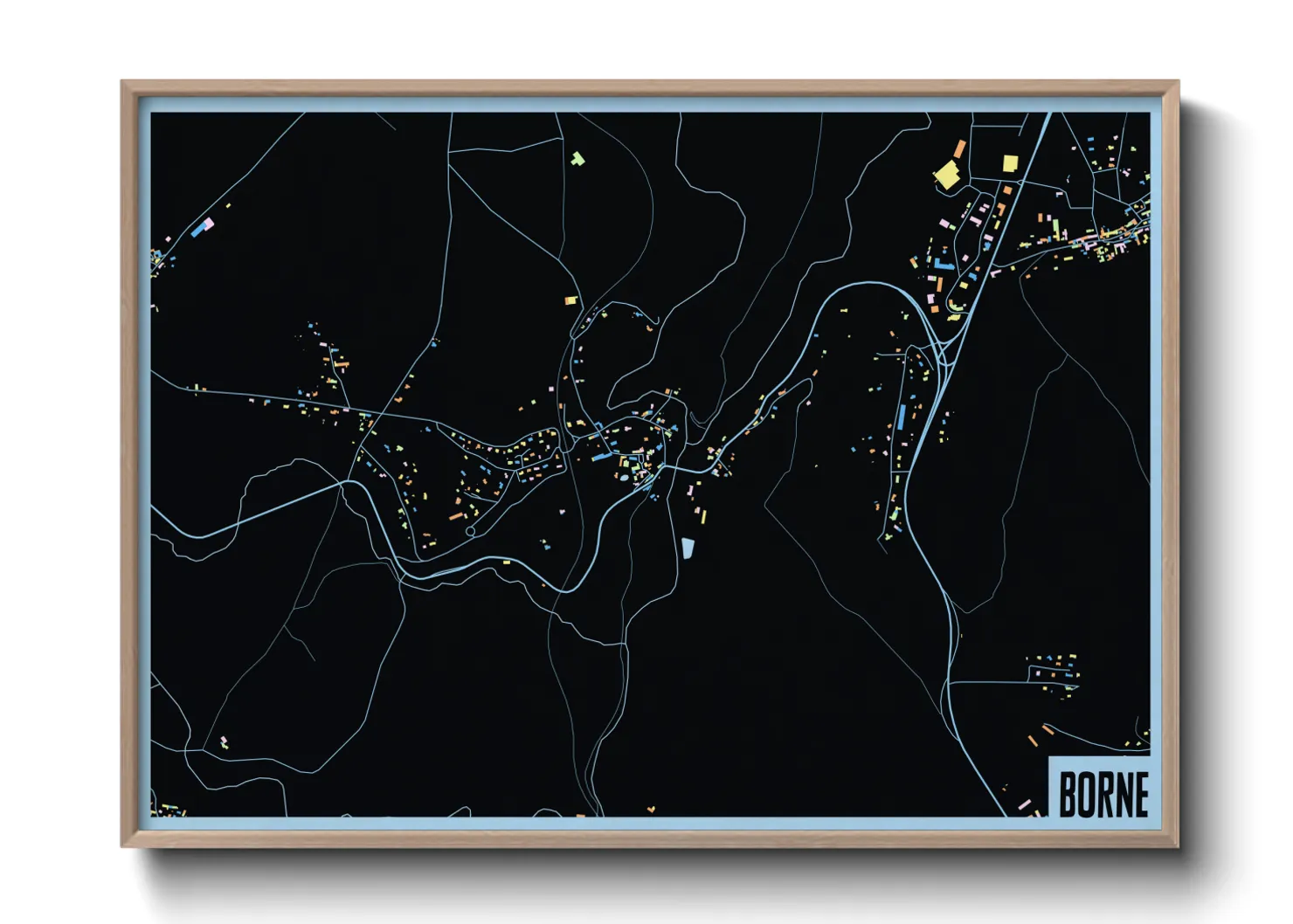 Une affiche de carte sur Borne