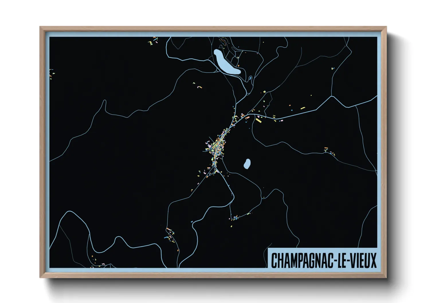 Une affiche de carte sur Champagnac-le-Vieux