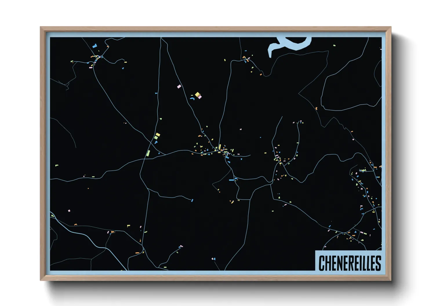 Une affiche de carte sur Chenereilles