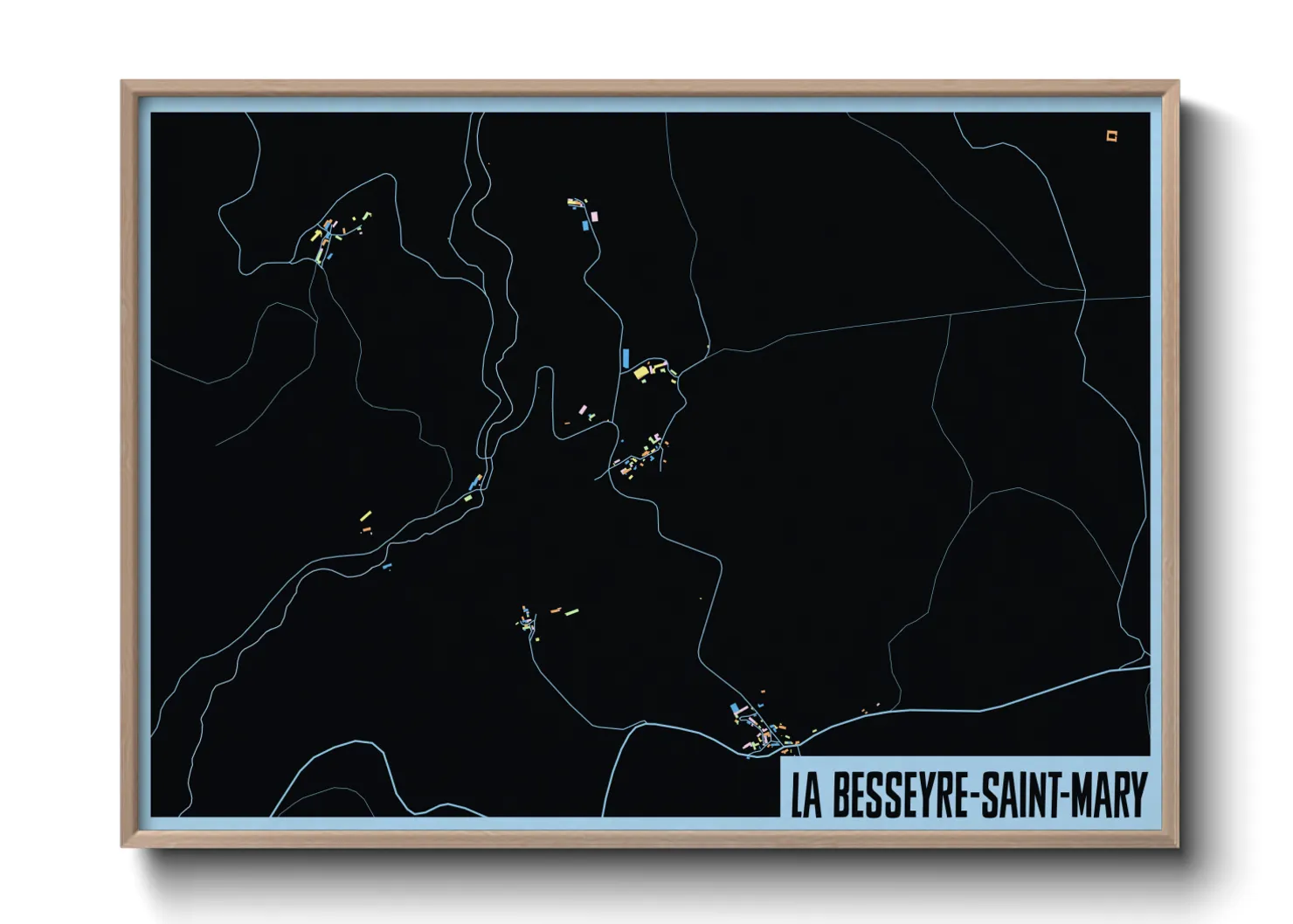 Une affiche de carte sur La Besseyre-Saint-Mary