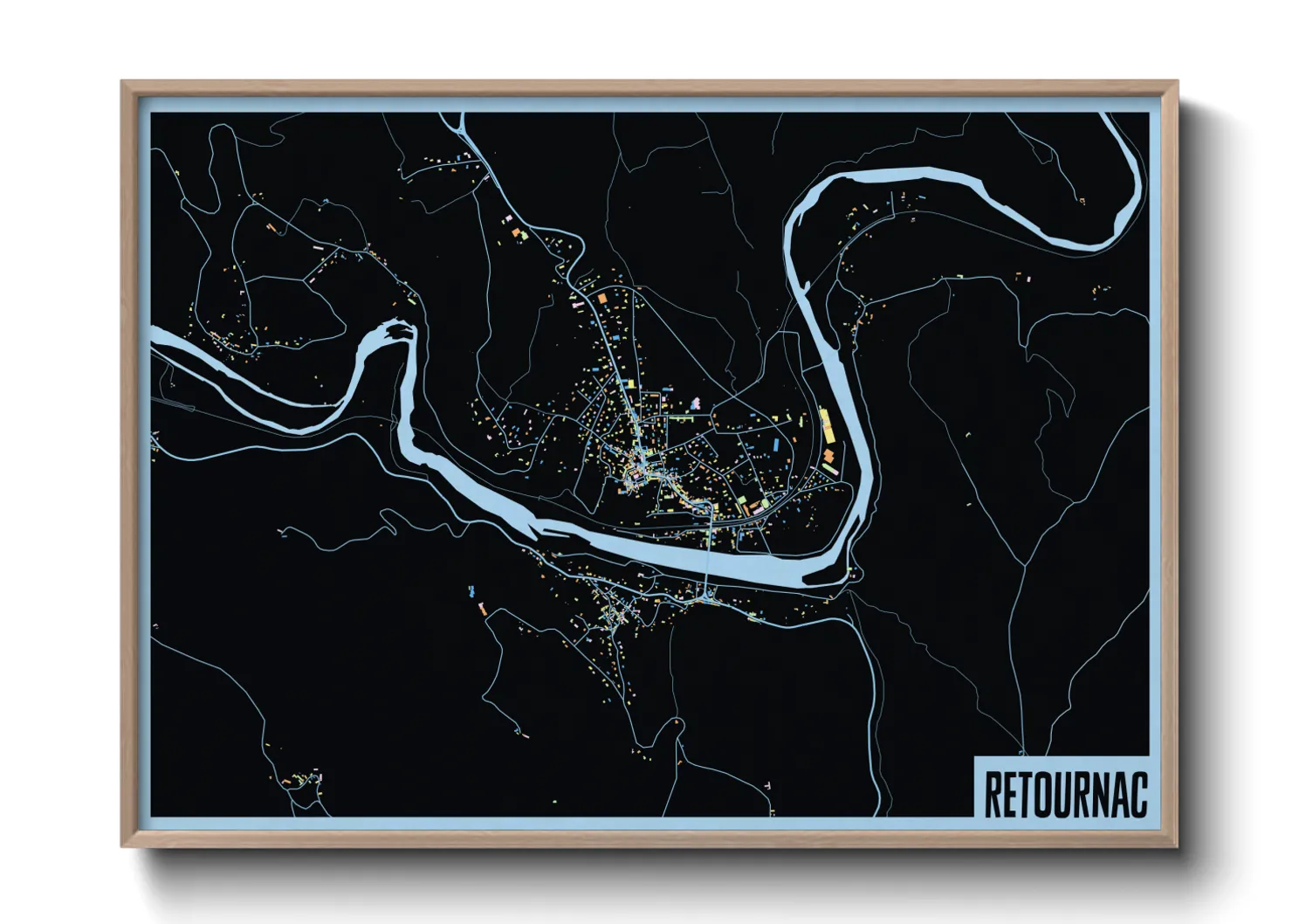 Une affiche de carte sur Retournac