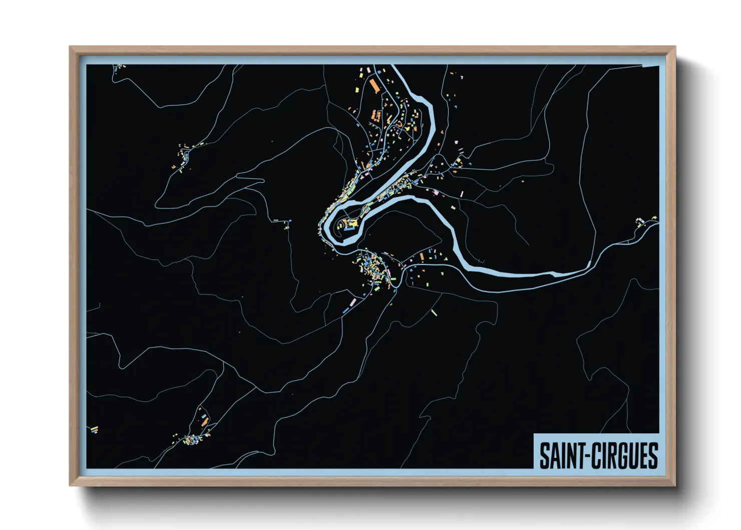 Une affiche de carte sur Saint-Cirgues