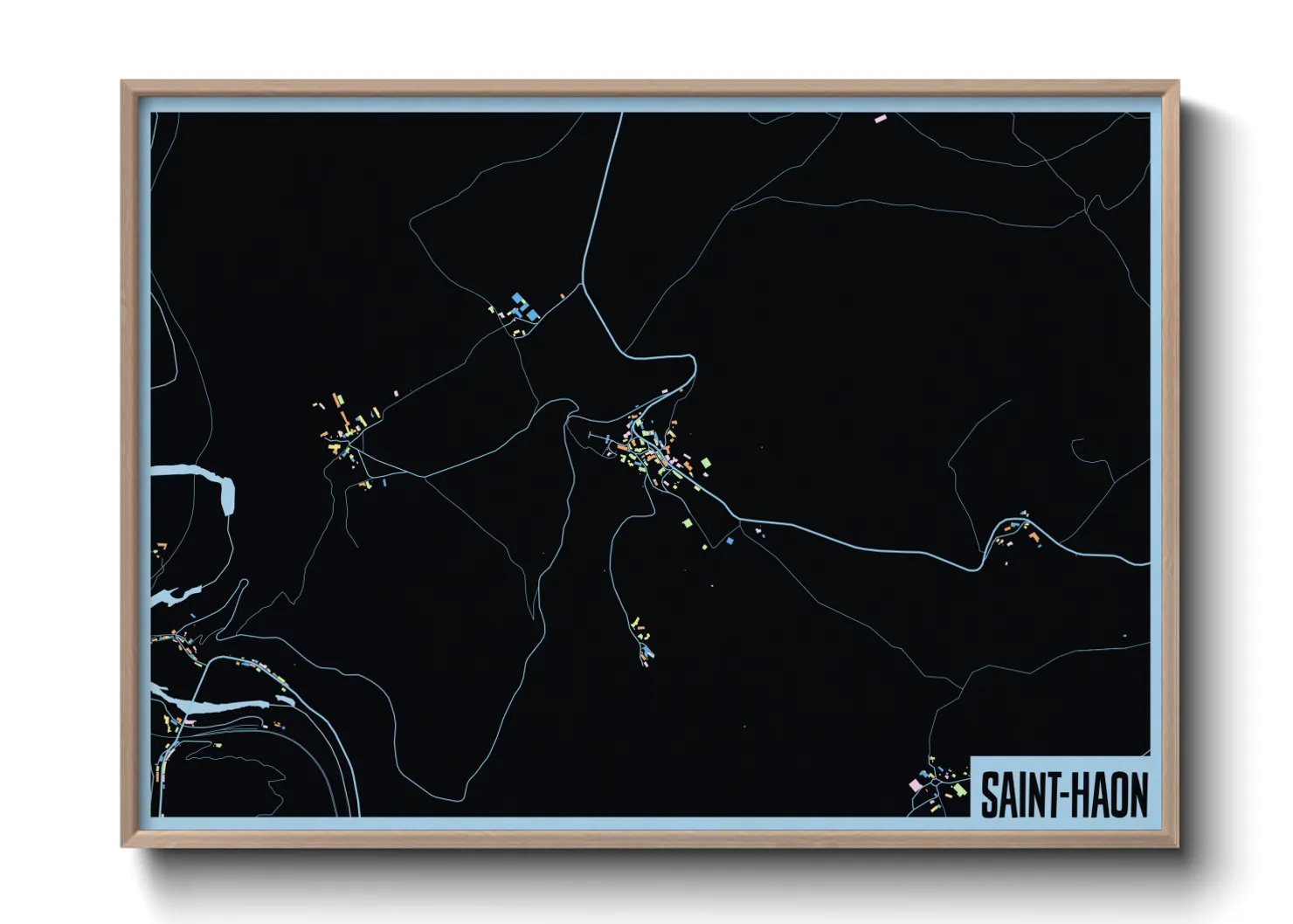 Une affiche de carte sur Saint-Haon