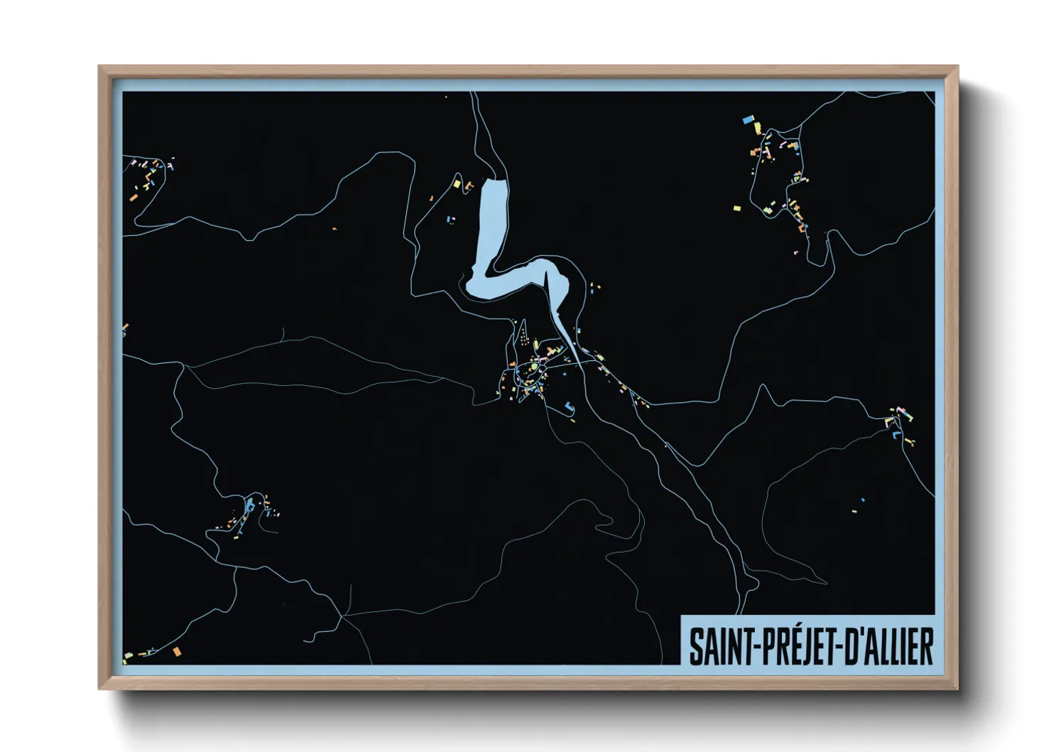 Une affiche de carte sur Saint-Préjet-d'Allier