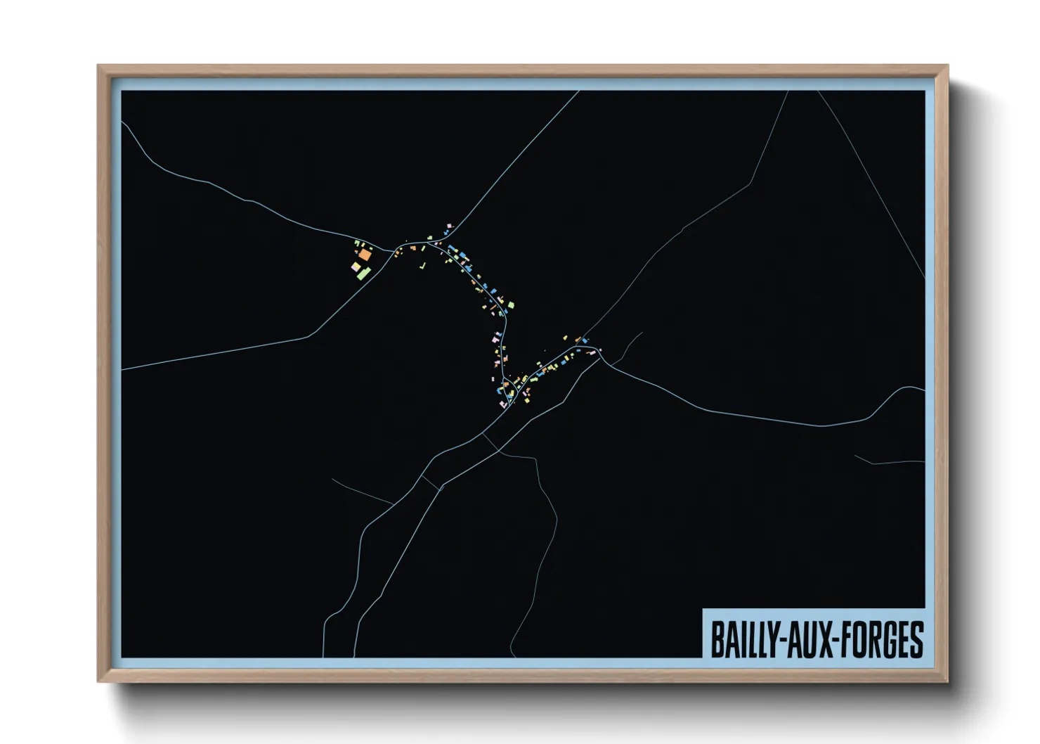 Une affiche de carte sur Bailly-aux-Forges