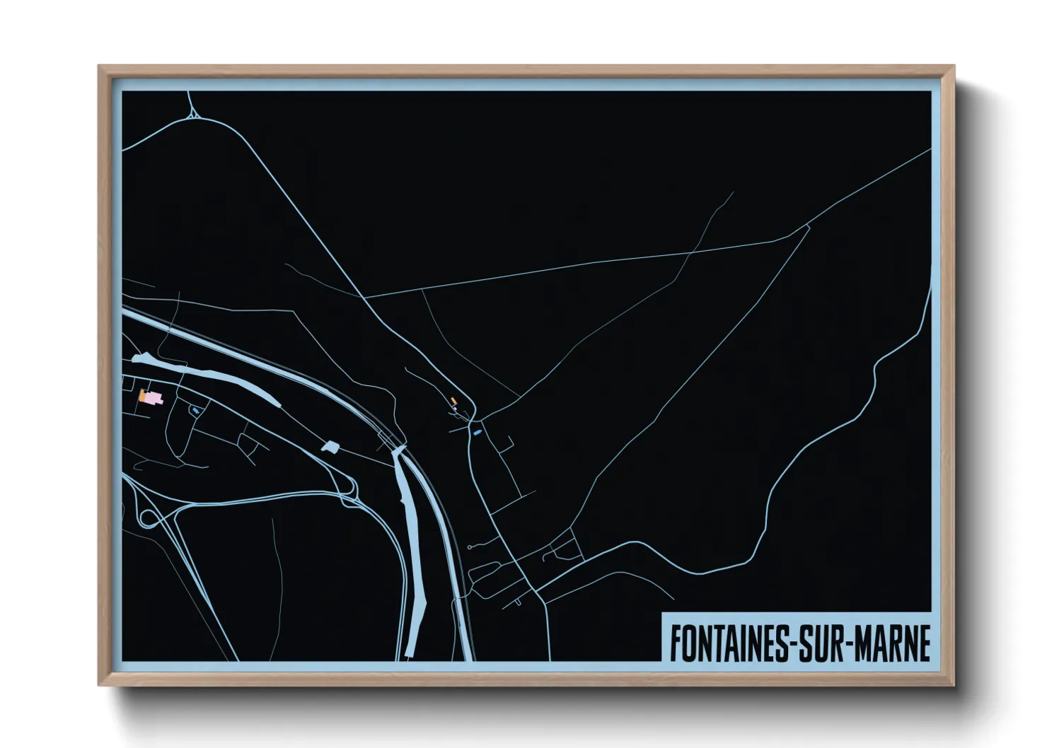 Une affiche de carte sur Fontaines-sur-Marne