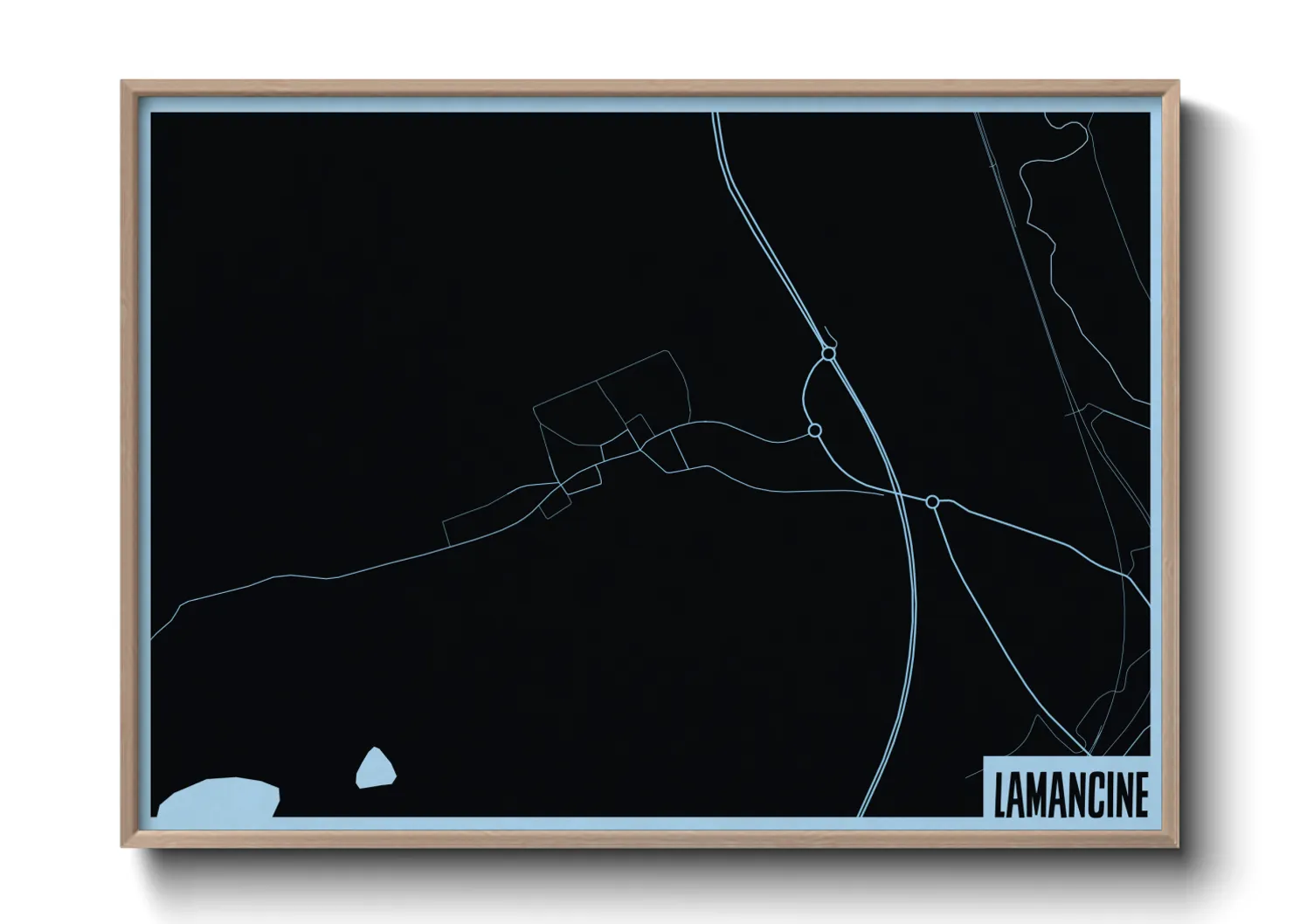 Une affiche de carte sur Lamancine