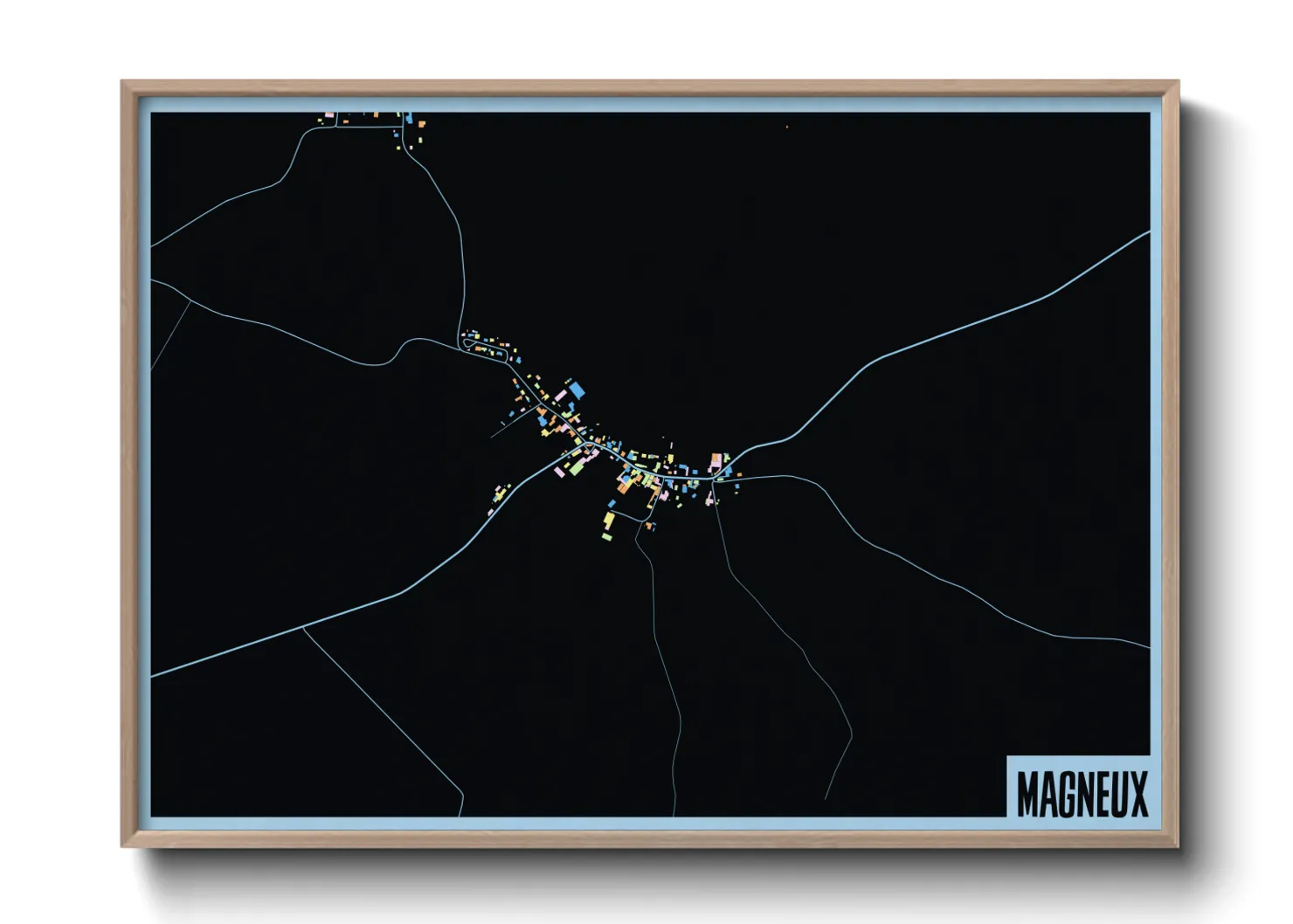 Une affiche de carte sur Magneux