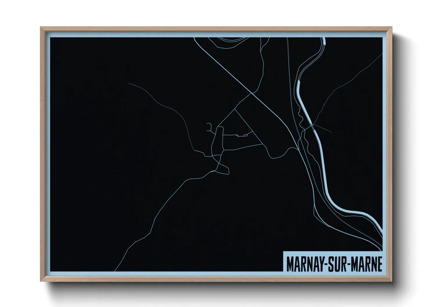 Une affiche de carte sur Marnay-sur-Marne