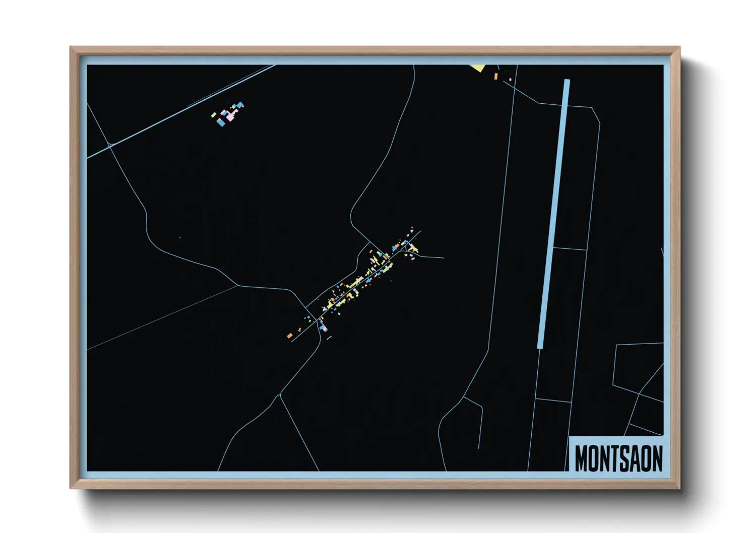 Une affiche de carte sur Montsaon