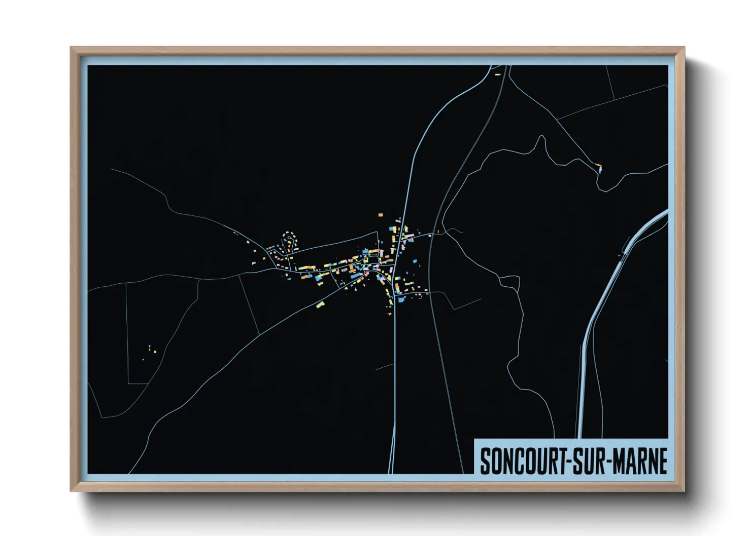 Une affiche de carte sur Soncourt-sur-Marne