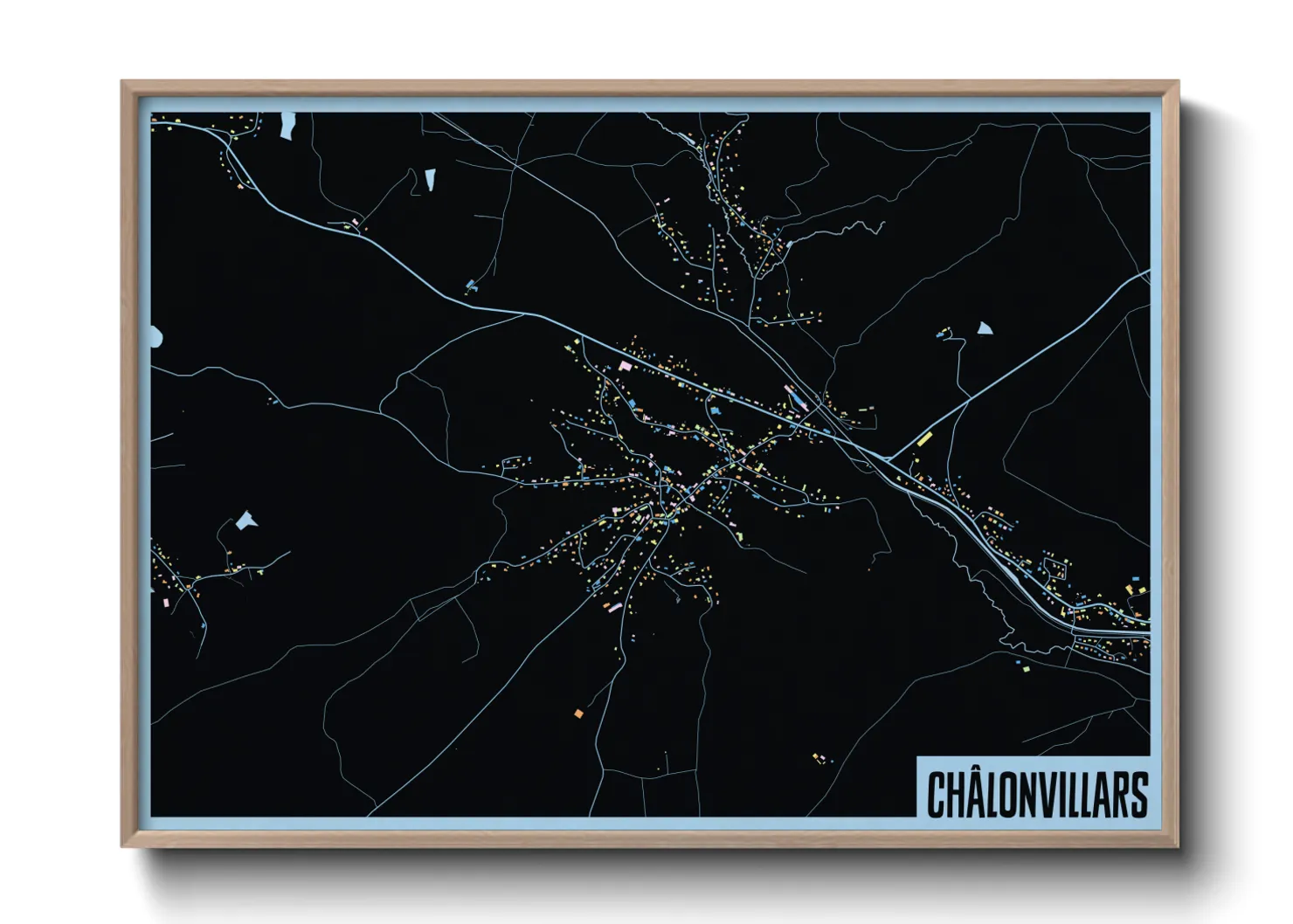 Une affiche de carte sur Châlonvillars