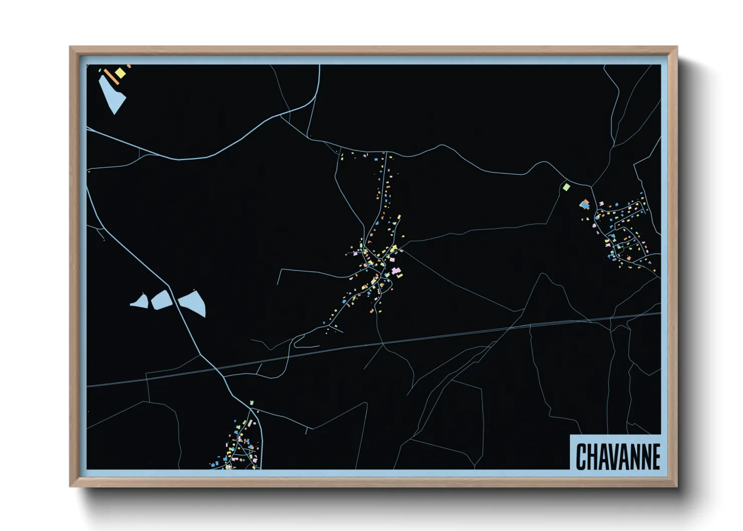 Une affiche de carte sur Chavanne