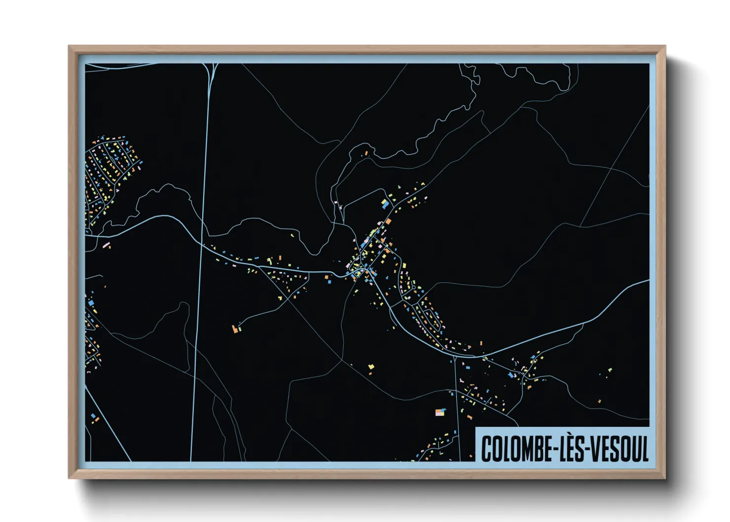 Une affiche de carte sur Colombe-lès-Vesoul