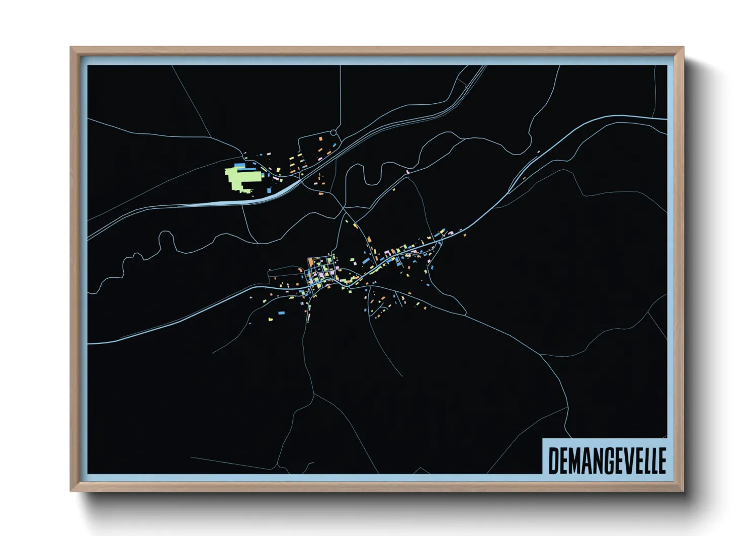 Une affiche de carte sur Demangevelle