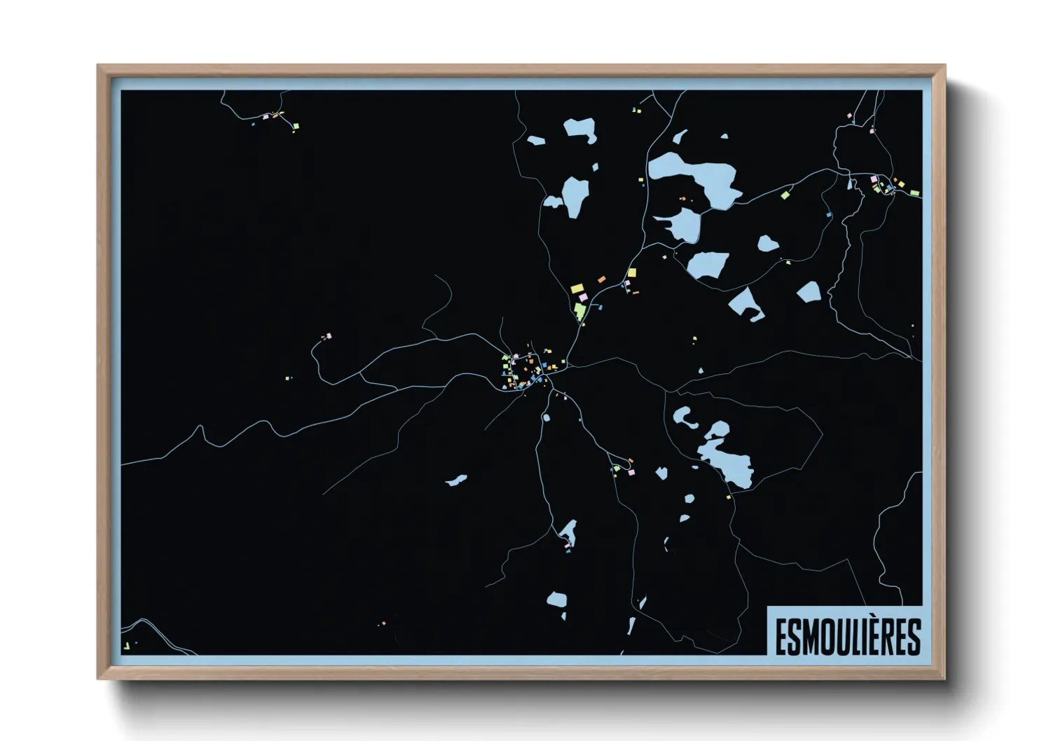 Une affiche de carte sur Esmoulières