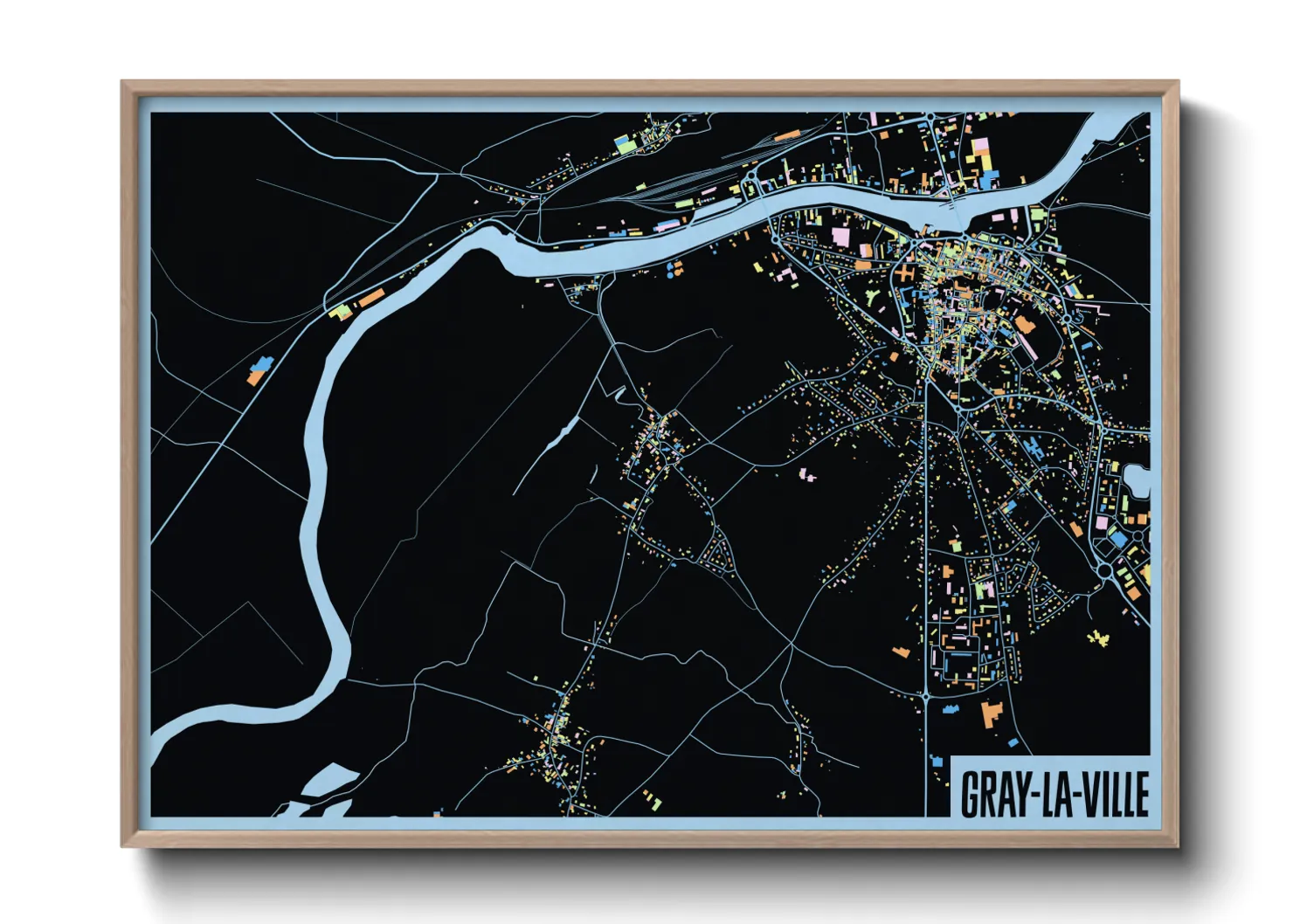 Une affiche de carte sur Gray-la-Ville