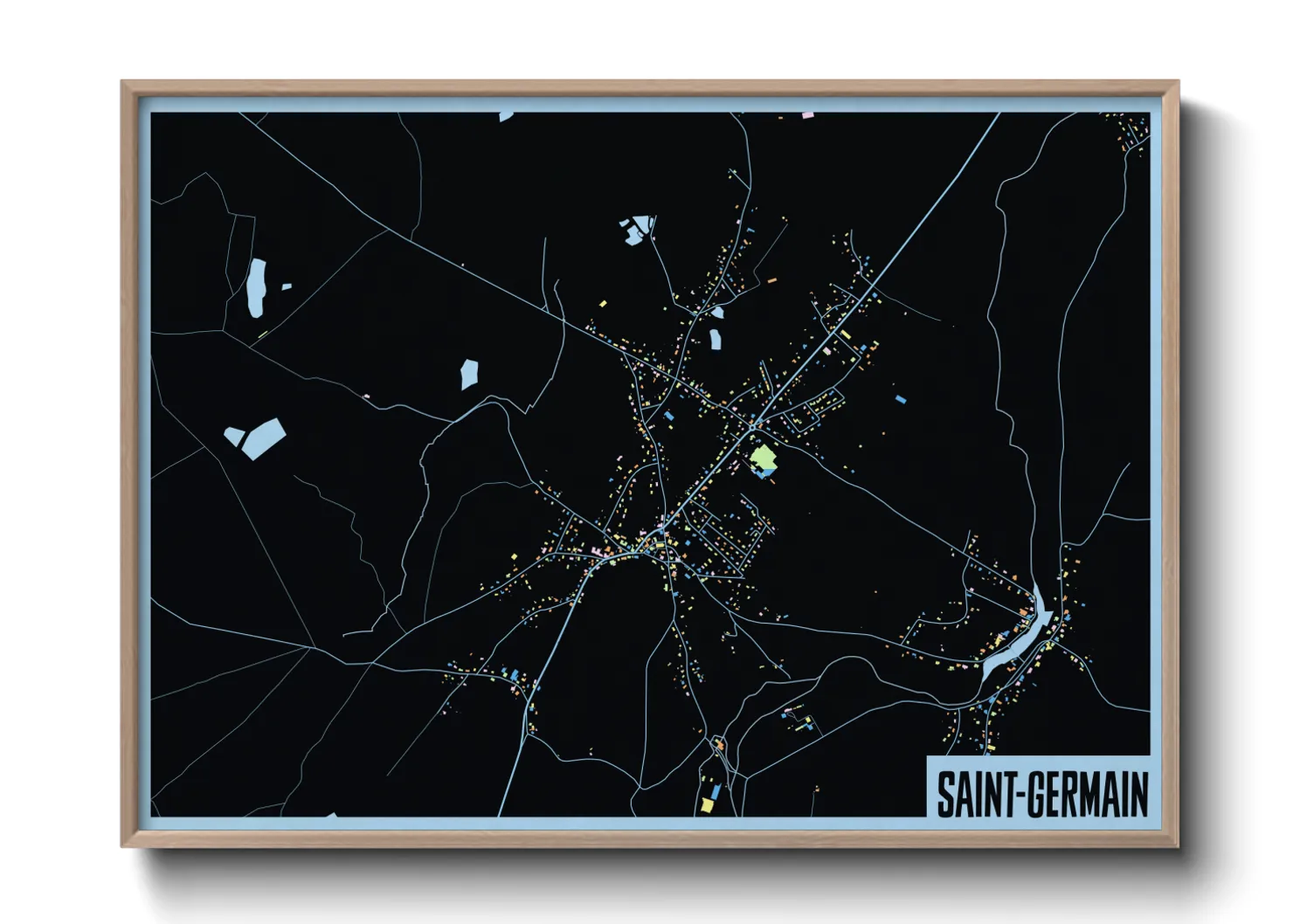 Une affiche de carte sur Saint-Germain